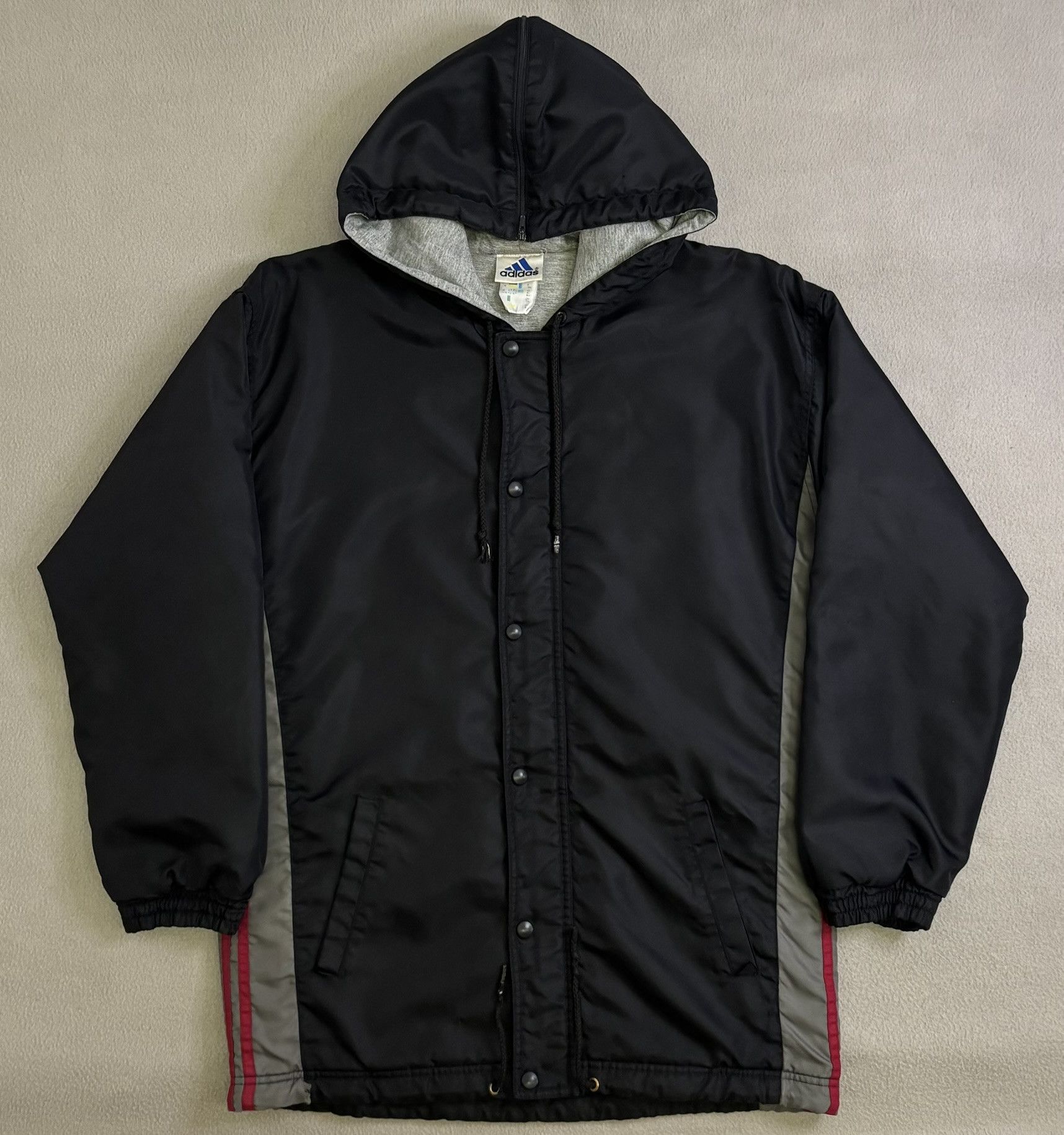 Adidas Adidas vintage 90s jacket zippered hood size XL Size US XL / EU 56 / 4 - 6 Thumbnail