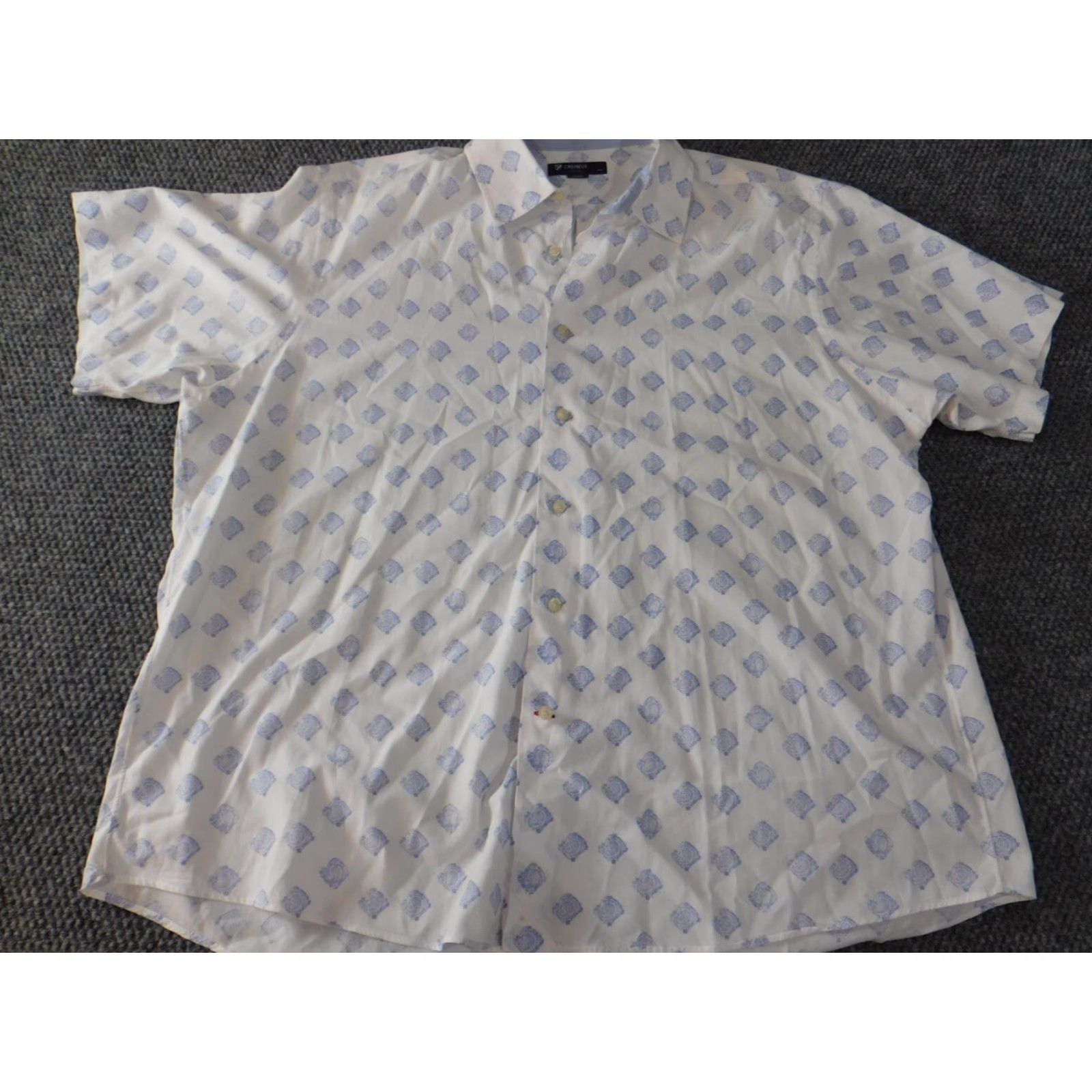 Cremieux Cremieux Mens Shirt 2XL White classic button up casual Short Sleeve Collared Button-Up Knit Cotton Logo Pockets Slimming Vintage No Size US XXL / EU 58 / 5 - 2 Thumbnail