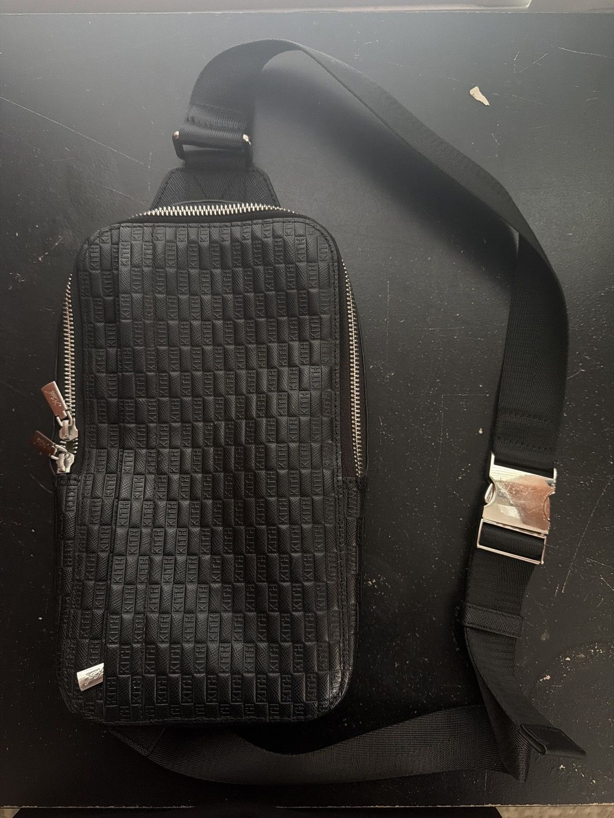 Kith Kith Monogram Leather Stagg Crossbody - Black Size ONE SIZE - 1 Thumbnail