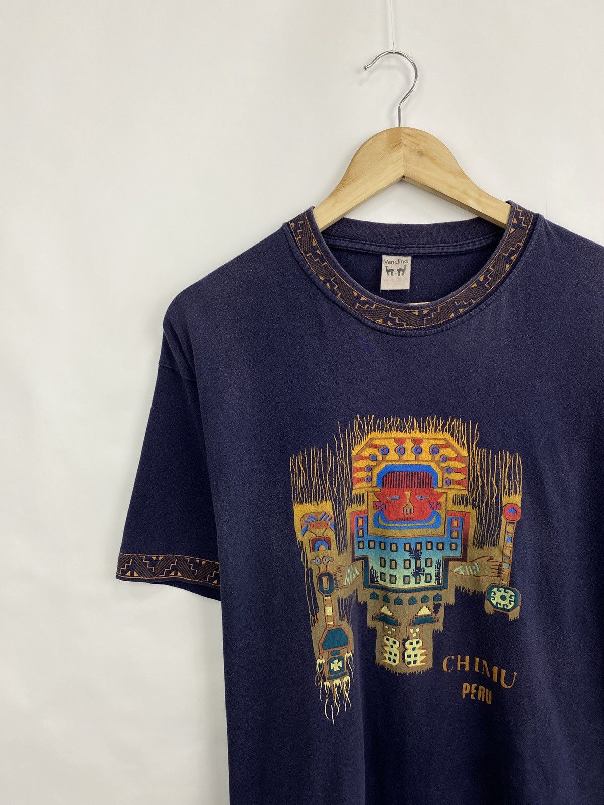Vintage 🇵🇪 Vintage 90s Chimu Peru Machu Picchu T-Shirt Aboriginal Y2K Size US M / EU 48-50 / 2 - 2 Thumbnail