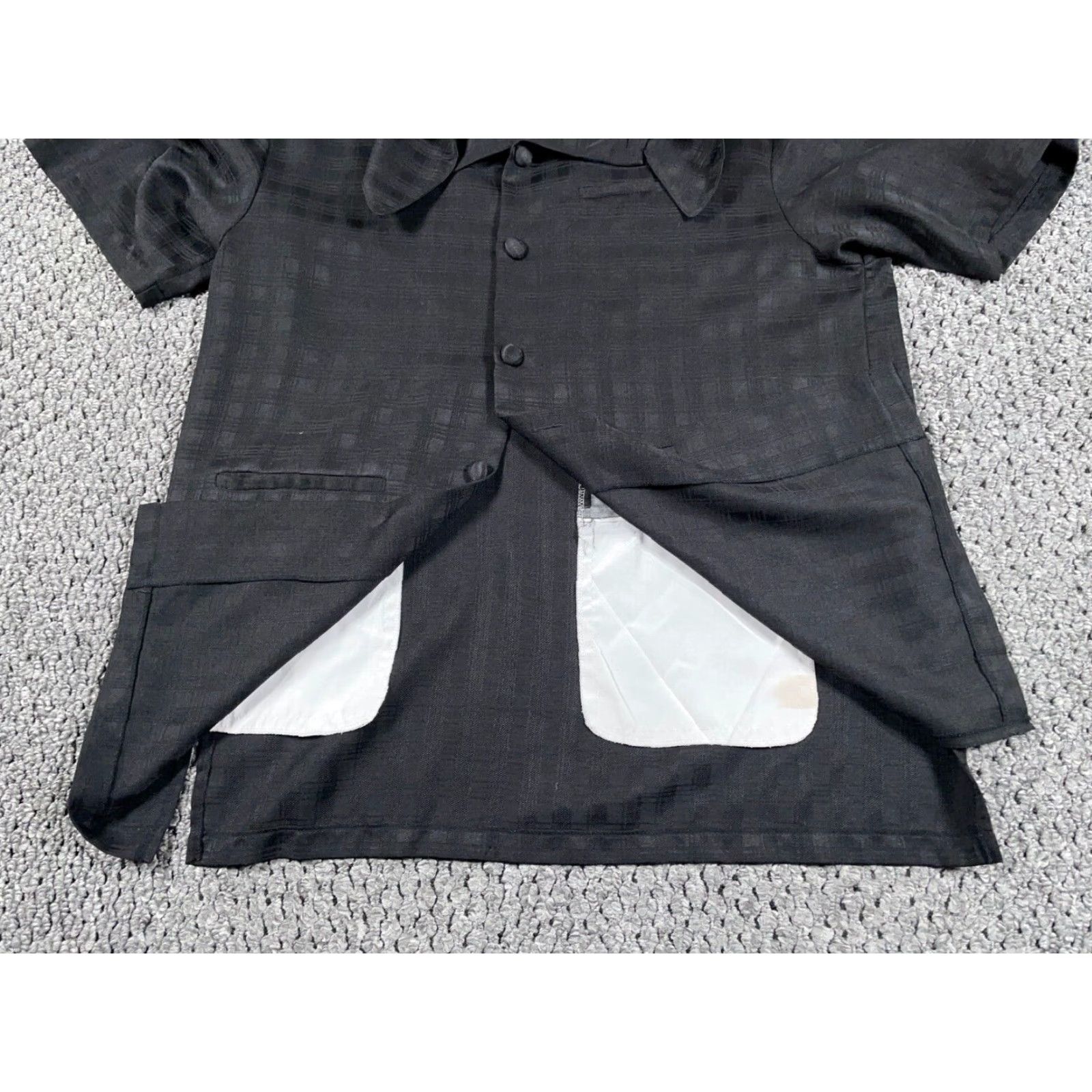 Vintage VTG Vintage Dad Style Shirt Adult Large Black Tonal Check Front Pockets Sopranos Shirt Men Large Black Check Pockets 80s Retro Size US L / EU 52-54 / 3 - 7 Thumbnail