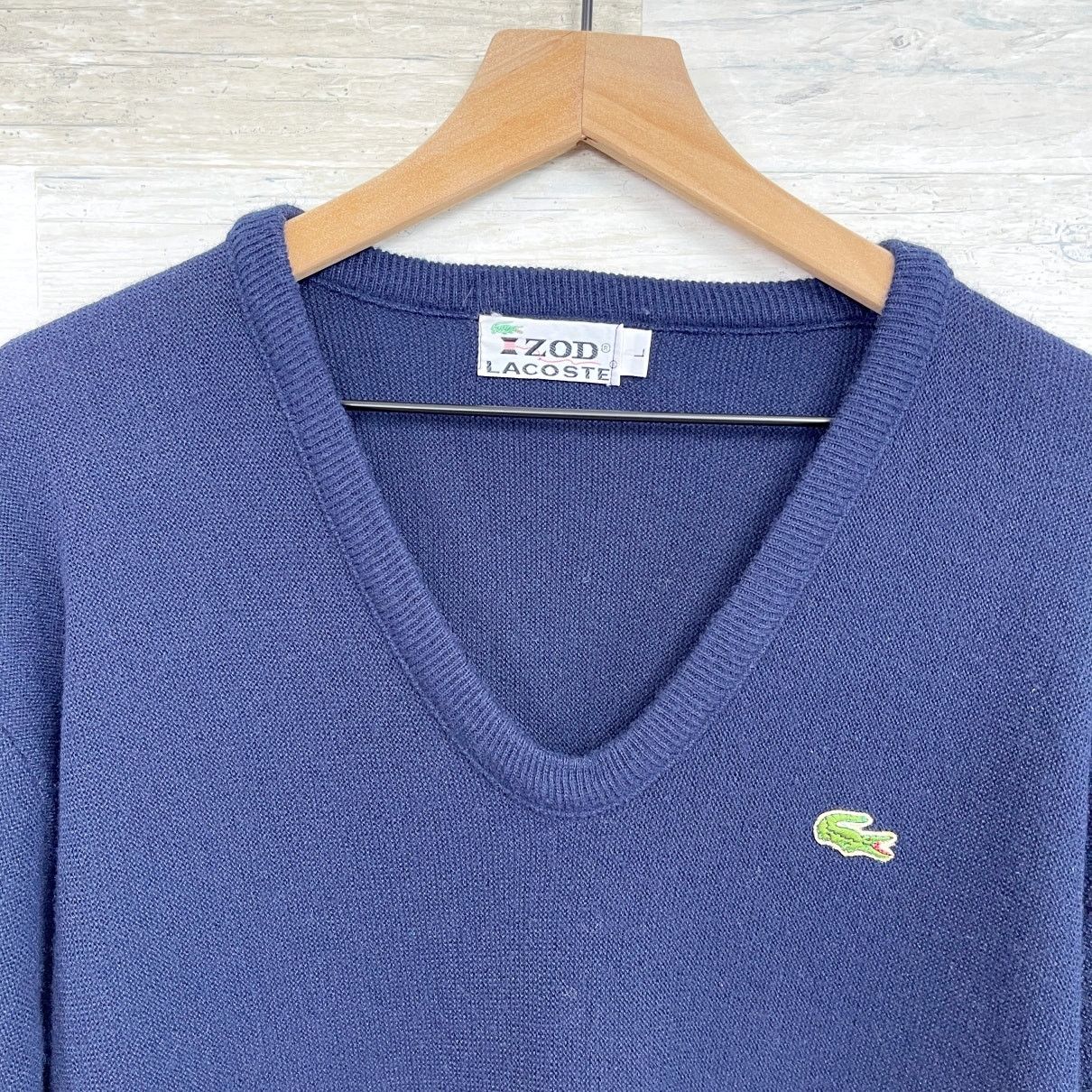 Lacoste × Vintage IZOD Lacoste Vintage Orlon Acrylic Sweater Navy Blue Mens L Size US L / EU 52-54 / 3 - 2 Thumbnail