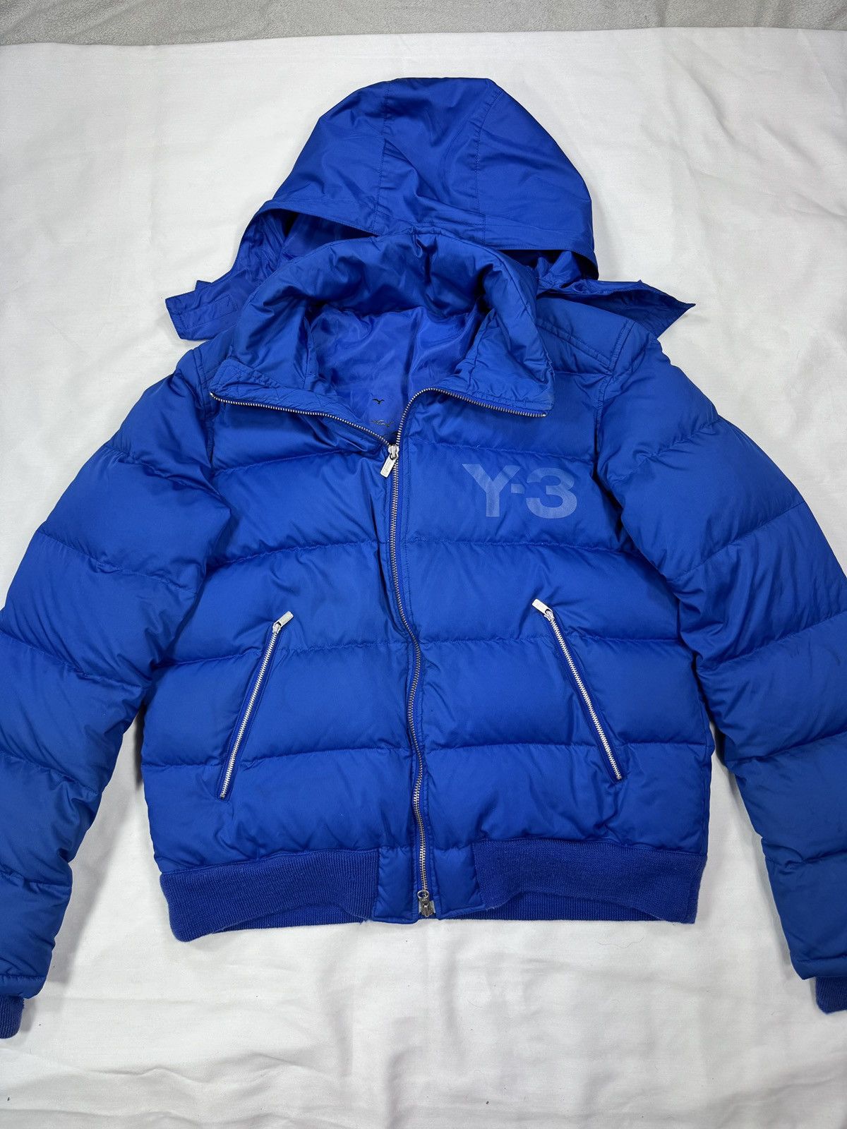 Adidas × Y-3 × Yohji Yamamoto Y-3 Yohji Yamamoto Puffer Bomber Jacket Adidas Flying Doves Size US M / EU 48-50 / 2 - 2 Thumbnail