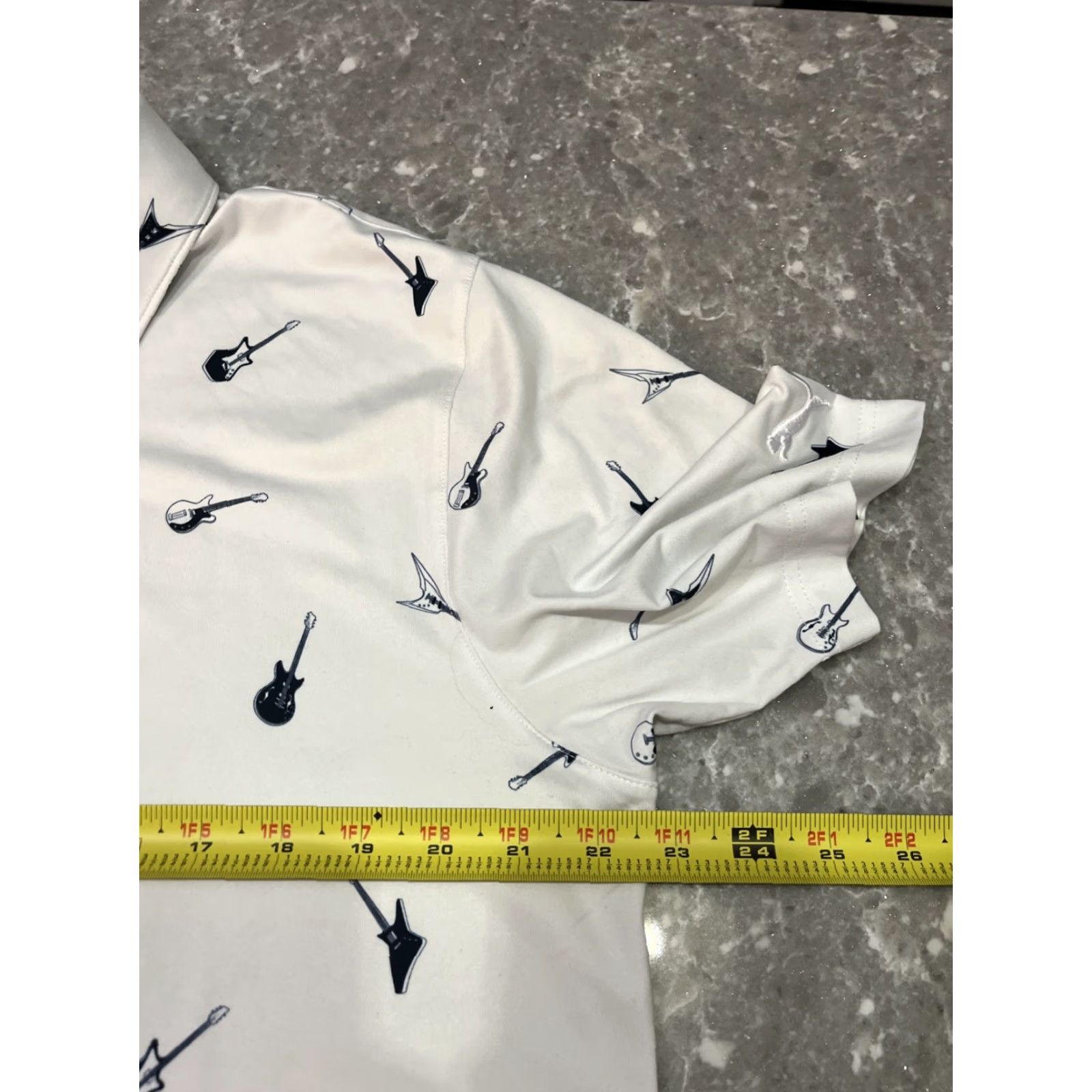 Puma Puma Golf Polo Mens M White Geometric Guitar Print Logo Breathable Moisture Wicking Short Sleeve Regular Fit All Seasons Athletic Shirt Size US M / EU 48-50 / 2 - 3 Thumbnail