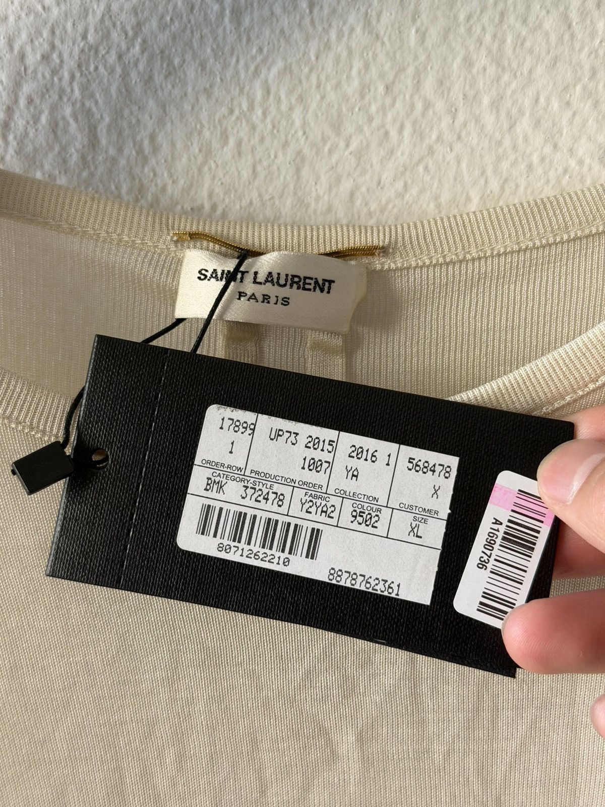 Saint Laurent Paris BNWT SS16 Silk Pocket Tee XL Size US M / EU 48-50 / 2 - 3 Thumbnail