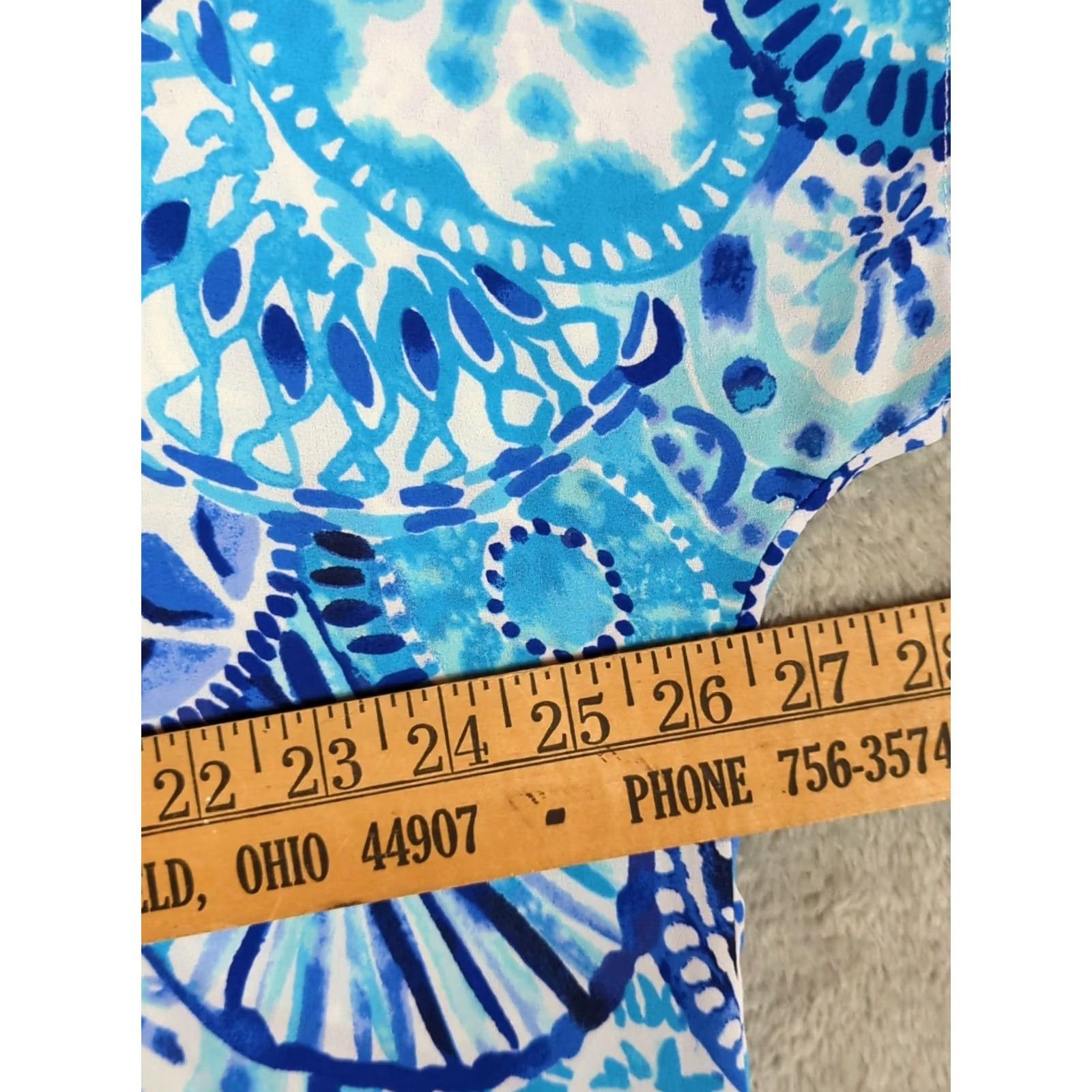 Lilly Pulitzer Lilly Pulitzer Cover Up Women Size S Blue Sea Shell Pattern Lightweight Beach Cruise Resort Size ONE SIZE - 6 Thumbnail