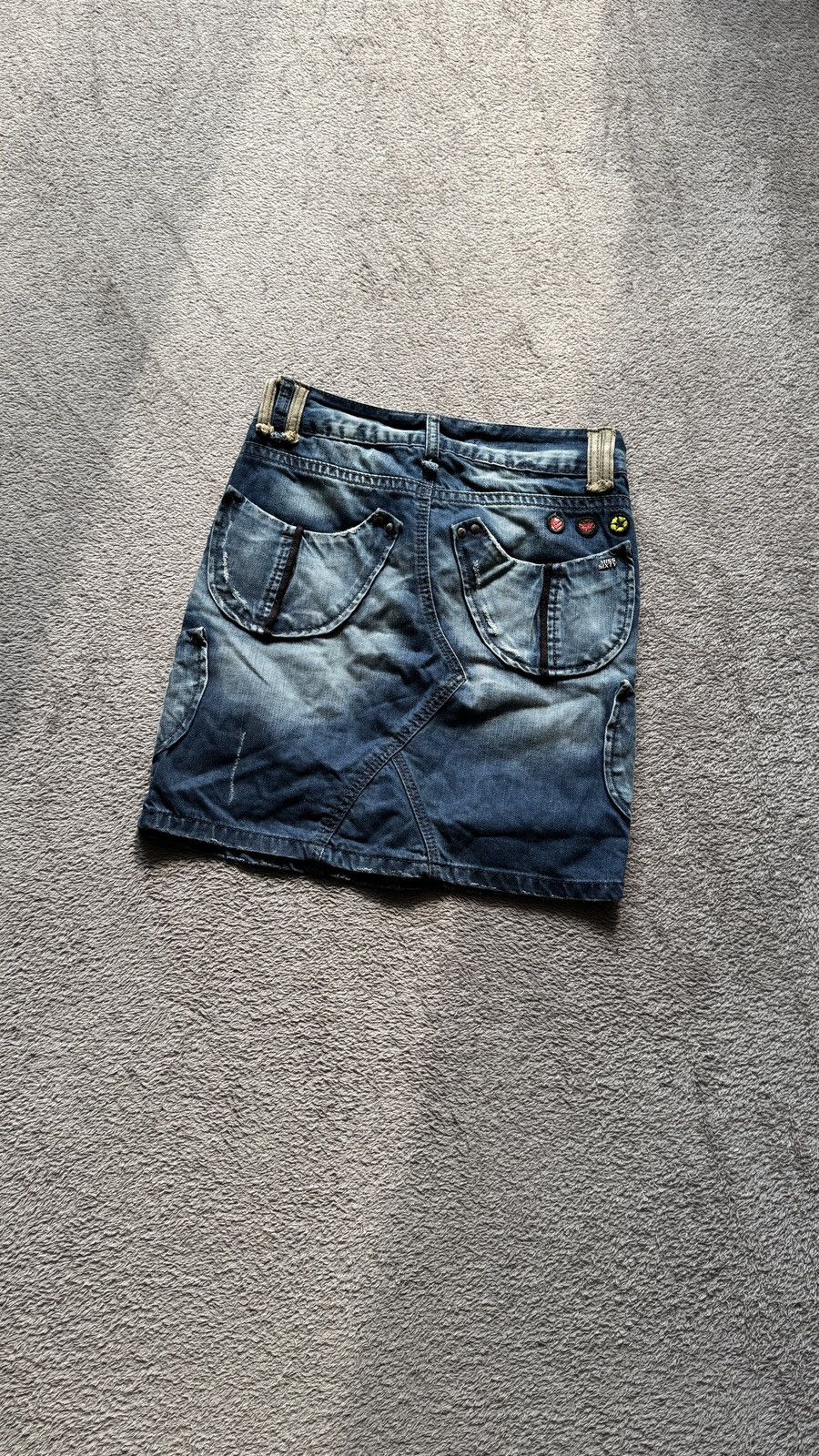 Miss Sixty Sick Y2K Miss 60 Cargo Mudwash Denim Hysteric Glamour vibe Size 25" / US 0 / IT 36 - 3 Thumbnail