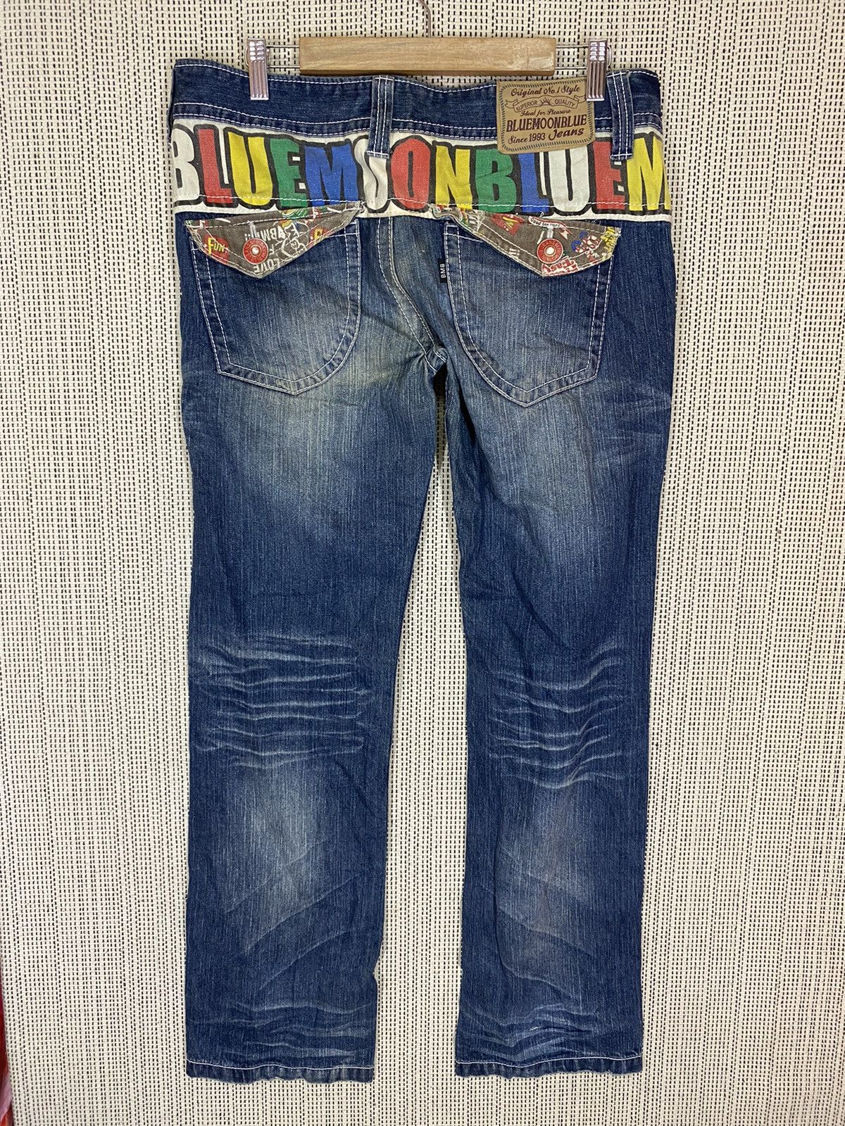If Six Was Nine × Japanese Brand × Seditionaries ‼️BLUE MOON FLARED DENIM SPELLOUT VERY NICE DESIGN‼️ Size US 36 / EU 52 - 2 Thumbnail