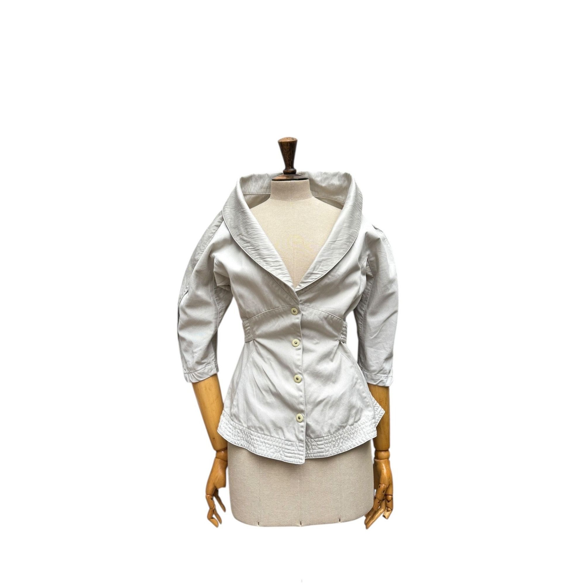 Thierry Mugler Vintage Grey Sculptural Jacket Size M / US 6-8 / IT 42-44 - 1 Thumbnail
