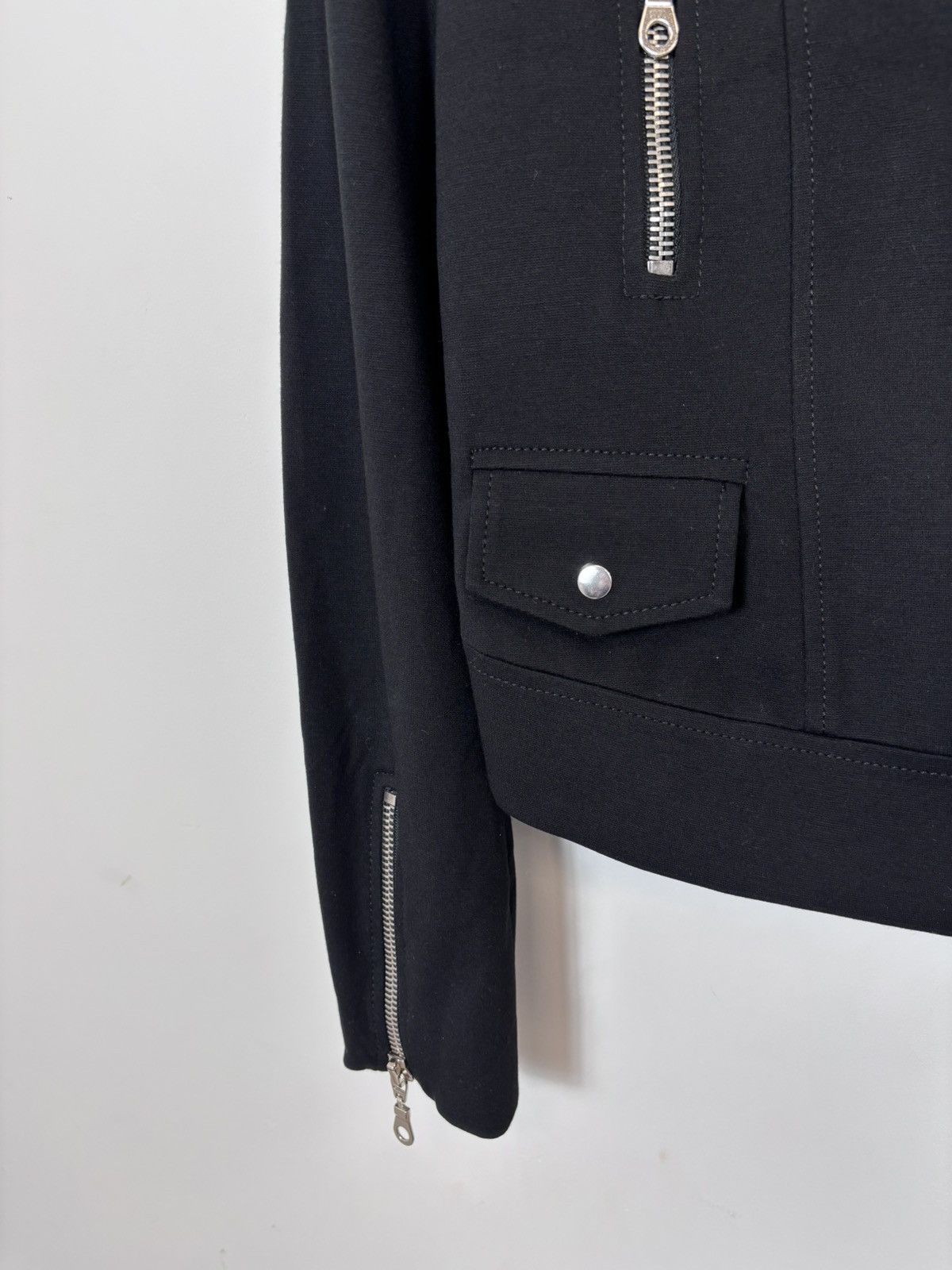 plein sud Plein Sud Jeanius Women’s Black Biker Jacket Asymmetric Zip Size M / US 6-8 / IT 42-44 - 9 Thumbnail