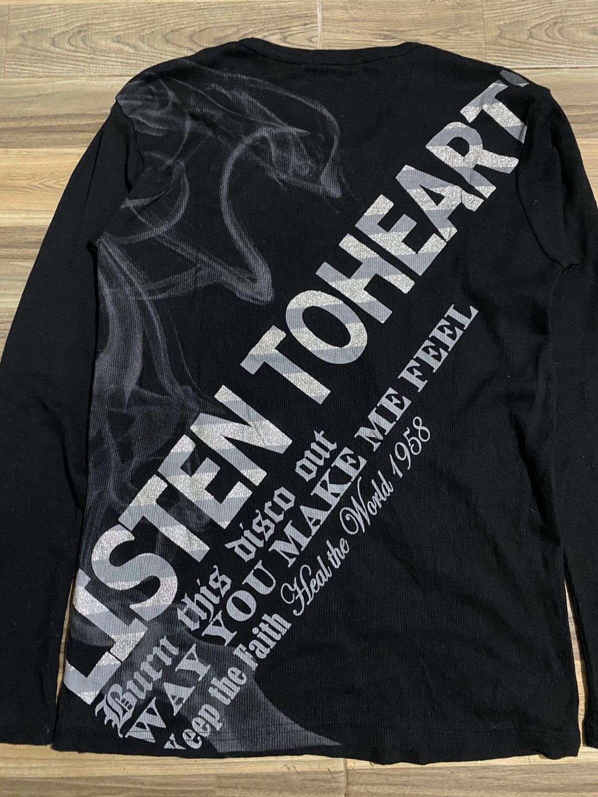 If Six Was Nine × Japanese Brand × Le Grande Bleu (L.G.B.) LISTEN TO HEART SMOKE POEM LONG SLEEVE TEE Size US L / EU 52-54 / 3 - 6 Thumbnail