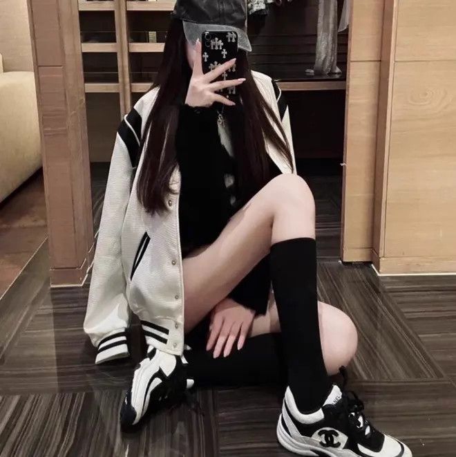 Chanel Chanel Women's B&W Embossed Logo Low Top Dad Sneaker Size US 6 / IT 36 - 7 Thumbnail