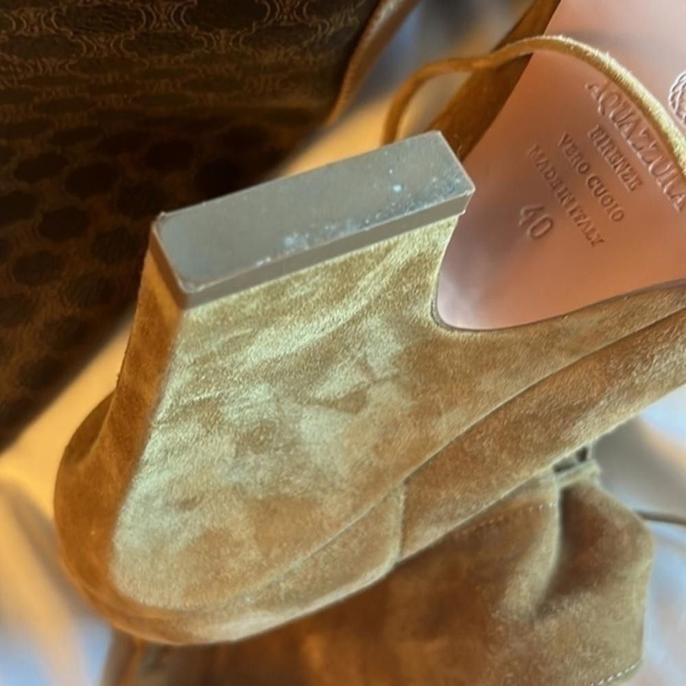 Designer AQUAZZURA Sartorial 95 suede ankle boots - used Size US 9.5 / IT 39.5 - 8 Thumbnail