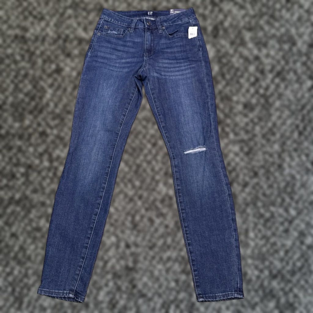 Gap Gap Jeans Womens 26 Slim Skinny Mid Rise Stretch Denim 5-Pocket Blue Vintage No N/A Size 26" / US 2 / IT 38 - 1 Thumbnail