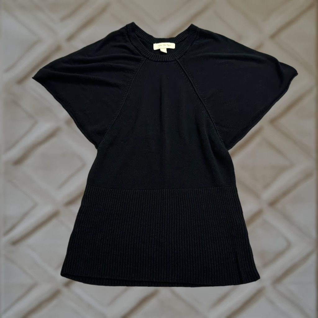 Rains After The Rain Sweater Womens Small Black Short Sleeve Crew Neck Dolman Rayon Classic Designer Size S / US 4 / IT 40 - 1 Thumbnail