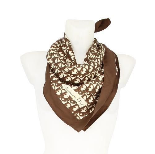 Christian Dior Monsieur Vintage Christian Dior Monogram Silk Brown Scarf Size ONE SIZE - 5 Thumbnail