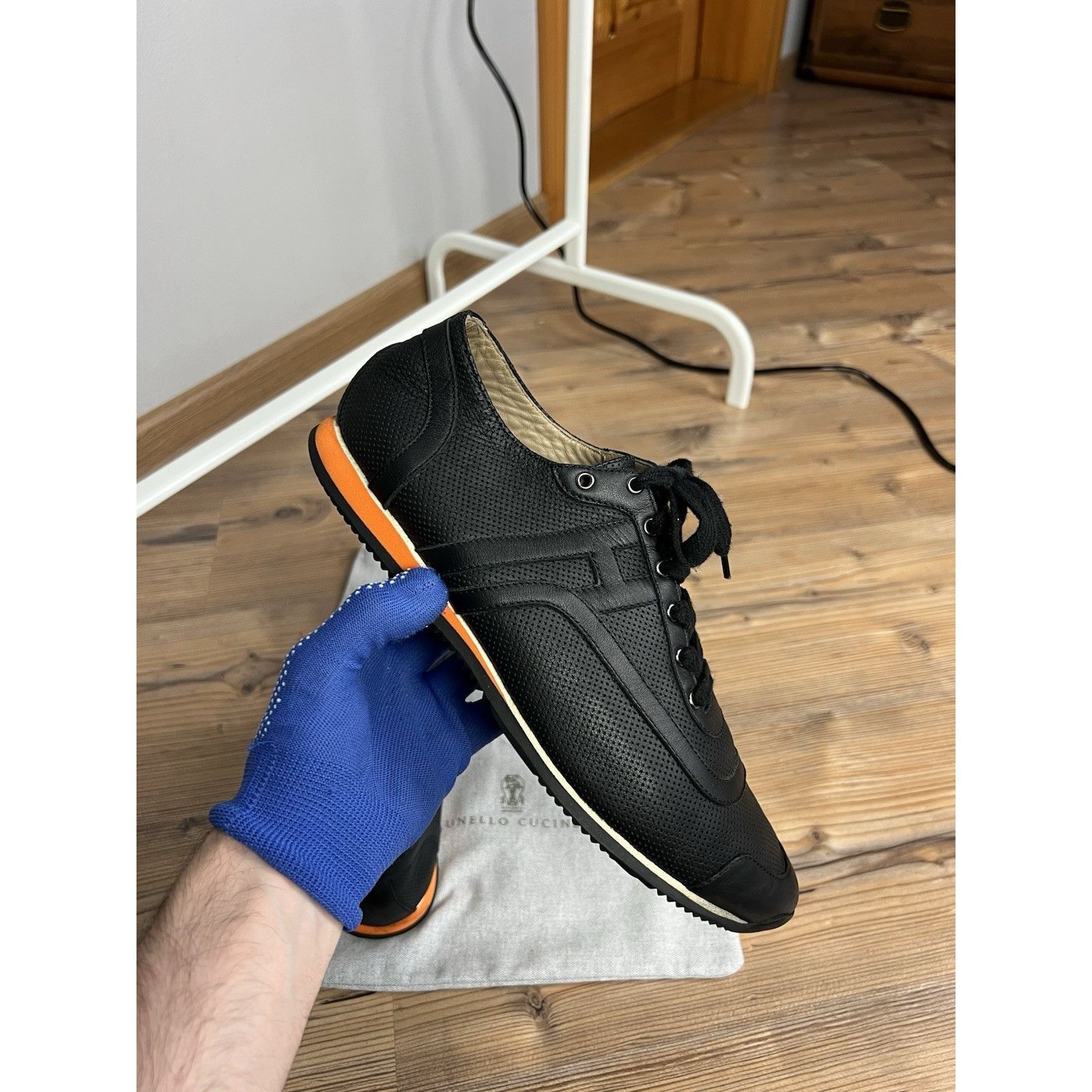 Hermes Hermès Kool Authentic Black Perforated Leather Sneakers Size Size US 9 / EU 42 - 7 Thumbnail