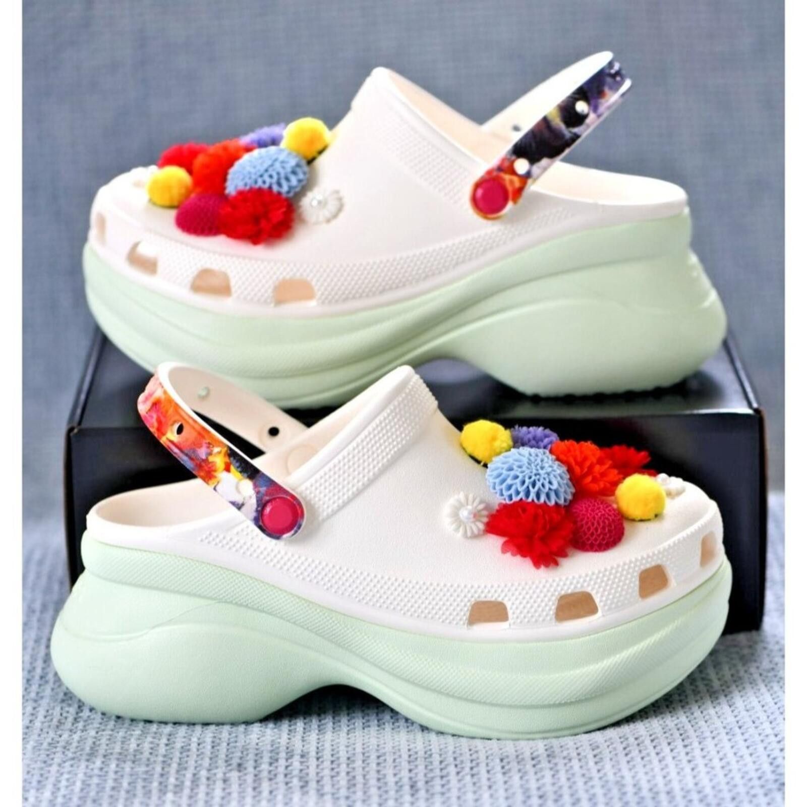 Crocs Crocs Bae Wildflower Clog Classic Woman | Beige/Green Size US 9 / IT 39 - 9 Thumbnail