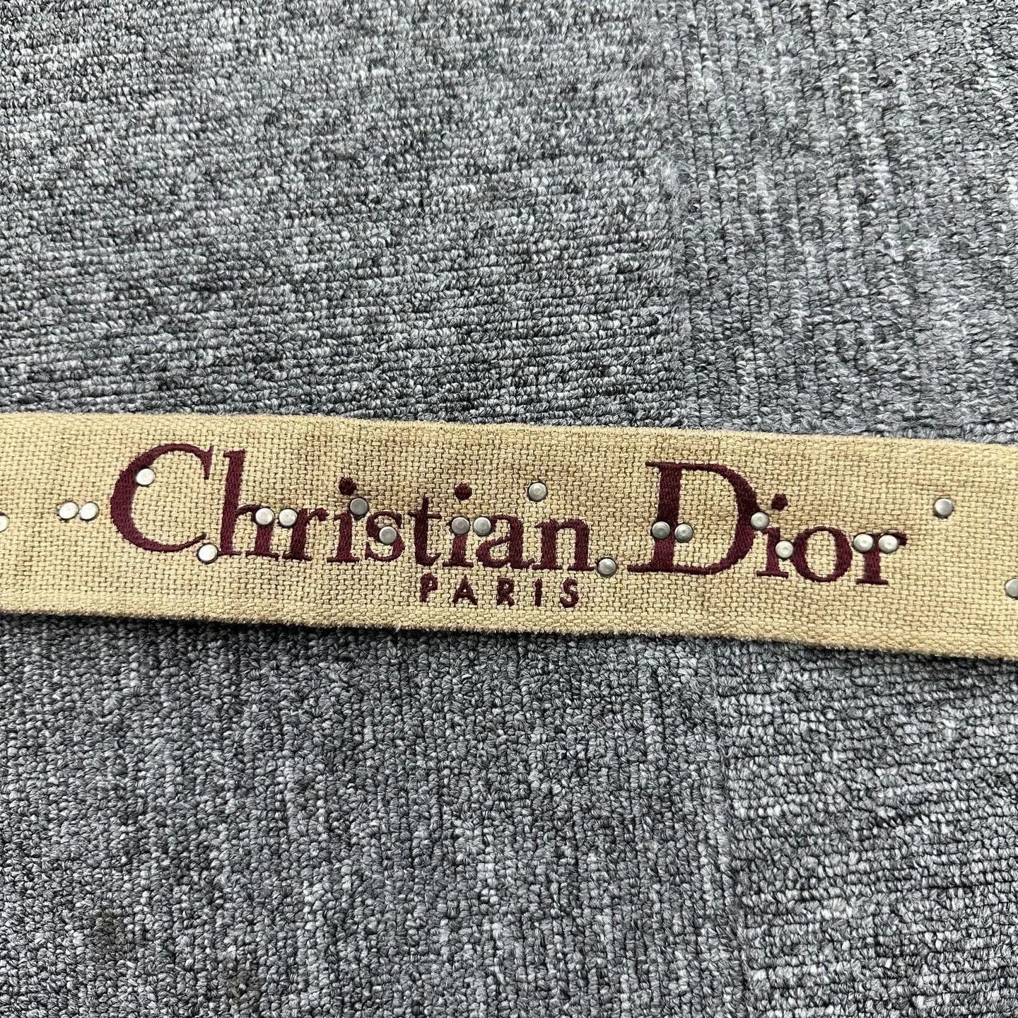 Dior Dior Khaki Heavy Rivet Wide Shoulder Strap. Size ONE SIZE - 4 Thumbnail