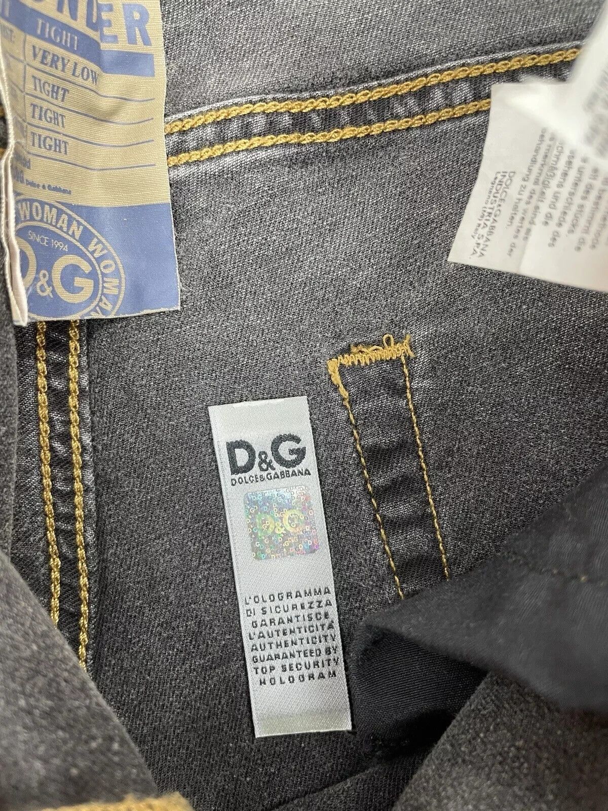 Dolce & Gabbana D&G Dolce and Gabbana Wonder Women Very Low Rise Tight Jeans Size 31" - 12 Thumbnail