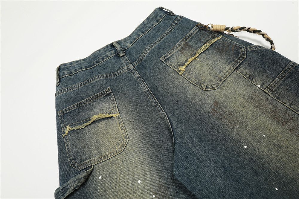 Vintage Men's punk braided chain washed scimitar jeans y2k Size US 32 / EU 48 - 5 Thumbnail