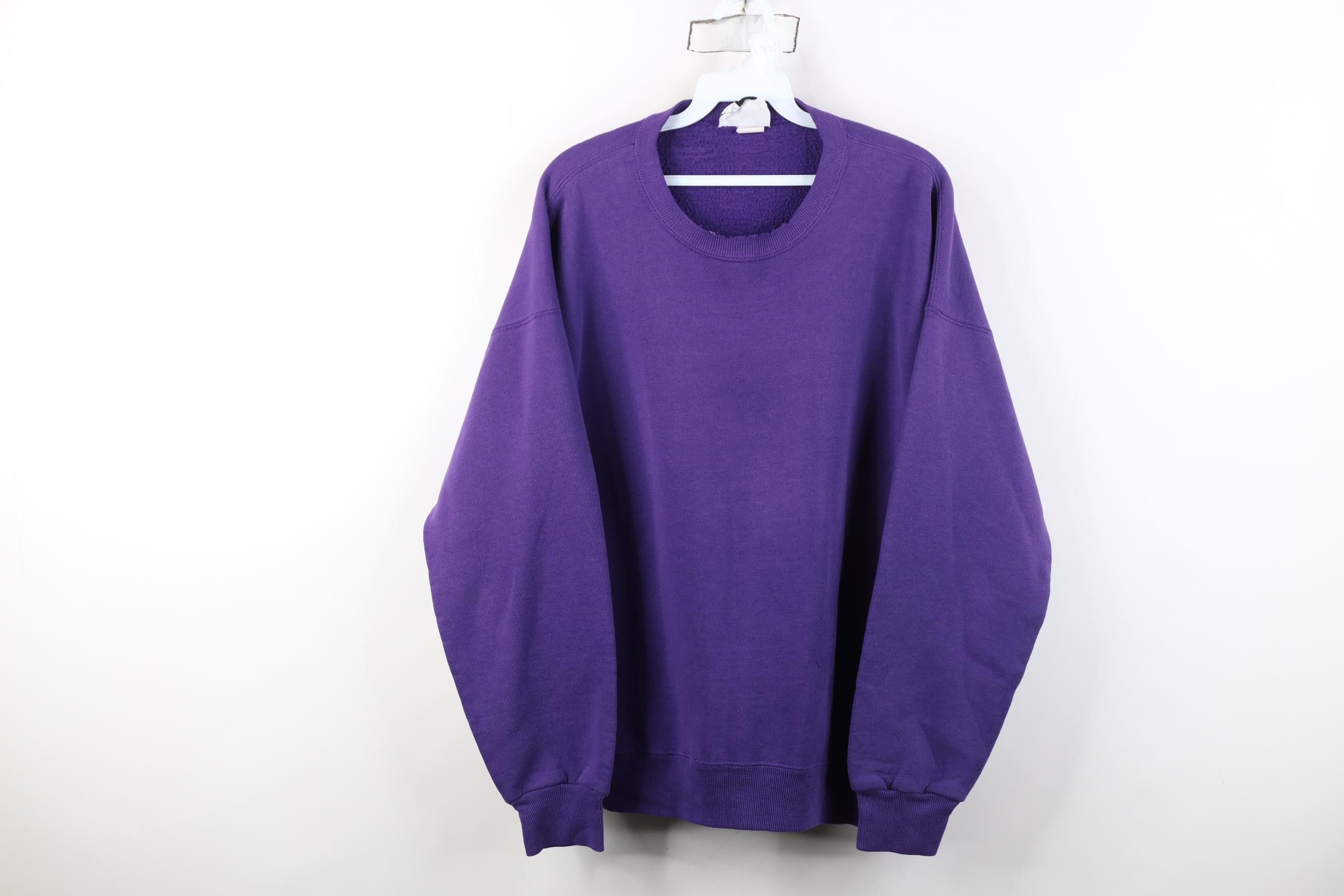 Vintage Vintage 90s Streetwear Heavyweight Sweatshirt Purple USA Size XL / US 12-14 / IT 48-50 - 1 Thumbnail