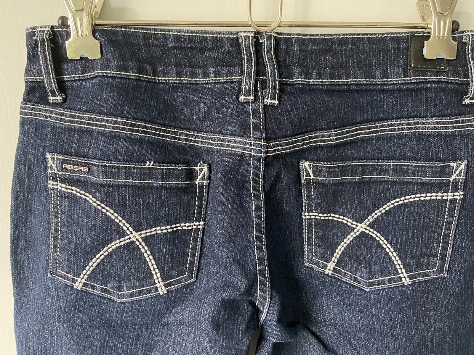 Designer Lee Riders Dark Blue Denim Jeans Low Rise Y2K Skinny Size 9 Size 28" / US 6 / IT 42 - 5 Thumbnail
