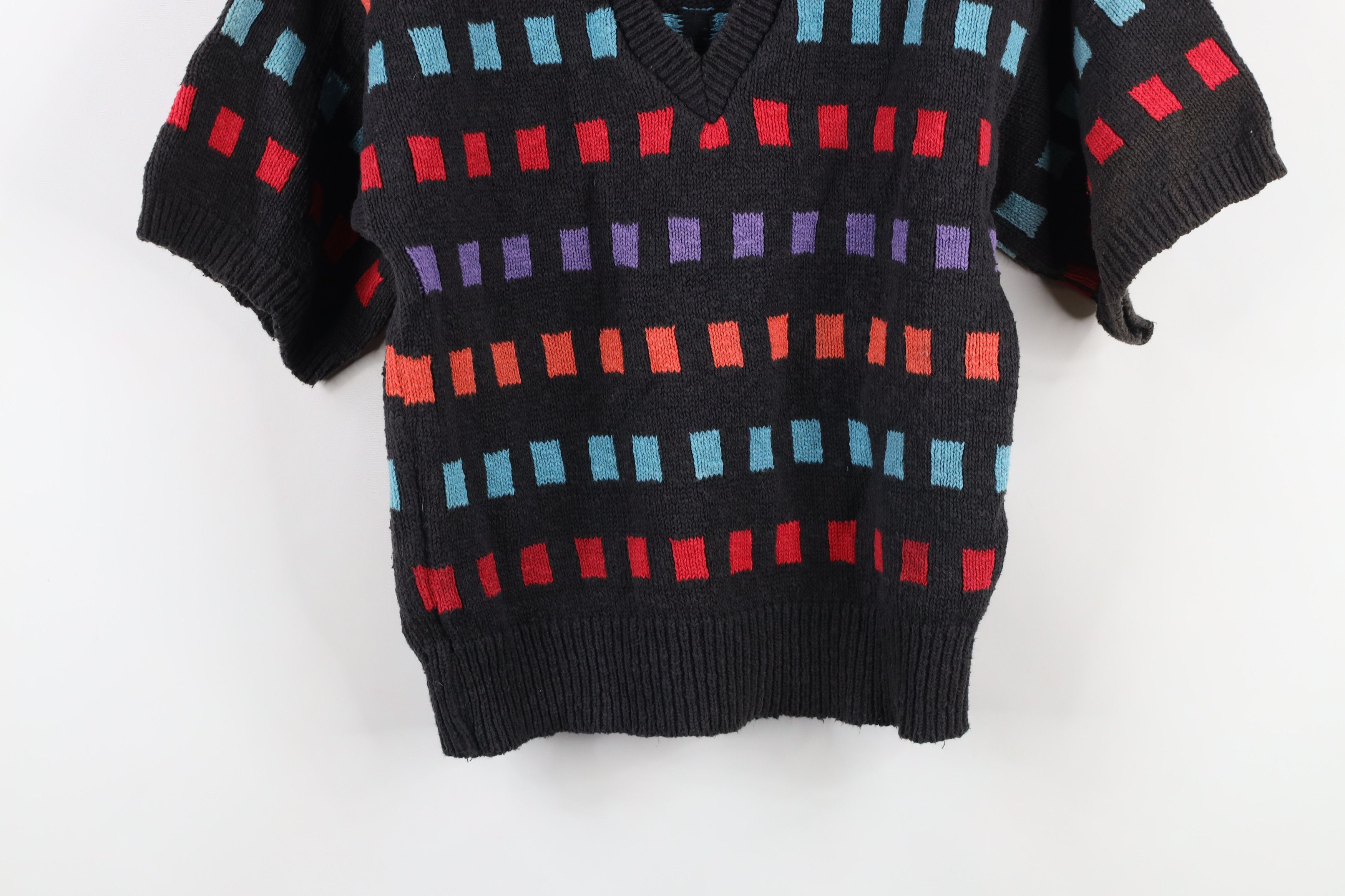 Vintage Vintage 90s Streetwear Square Knit Short Sleeve Sweater USA Size M / US 6-8 / IT 42-44 - 3 Thumbnail