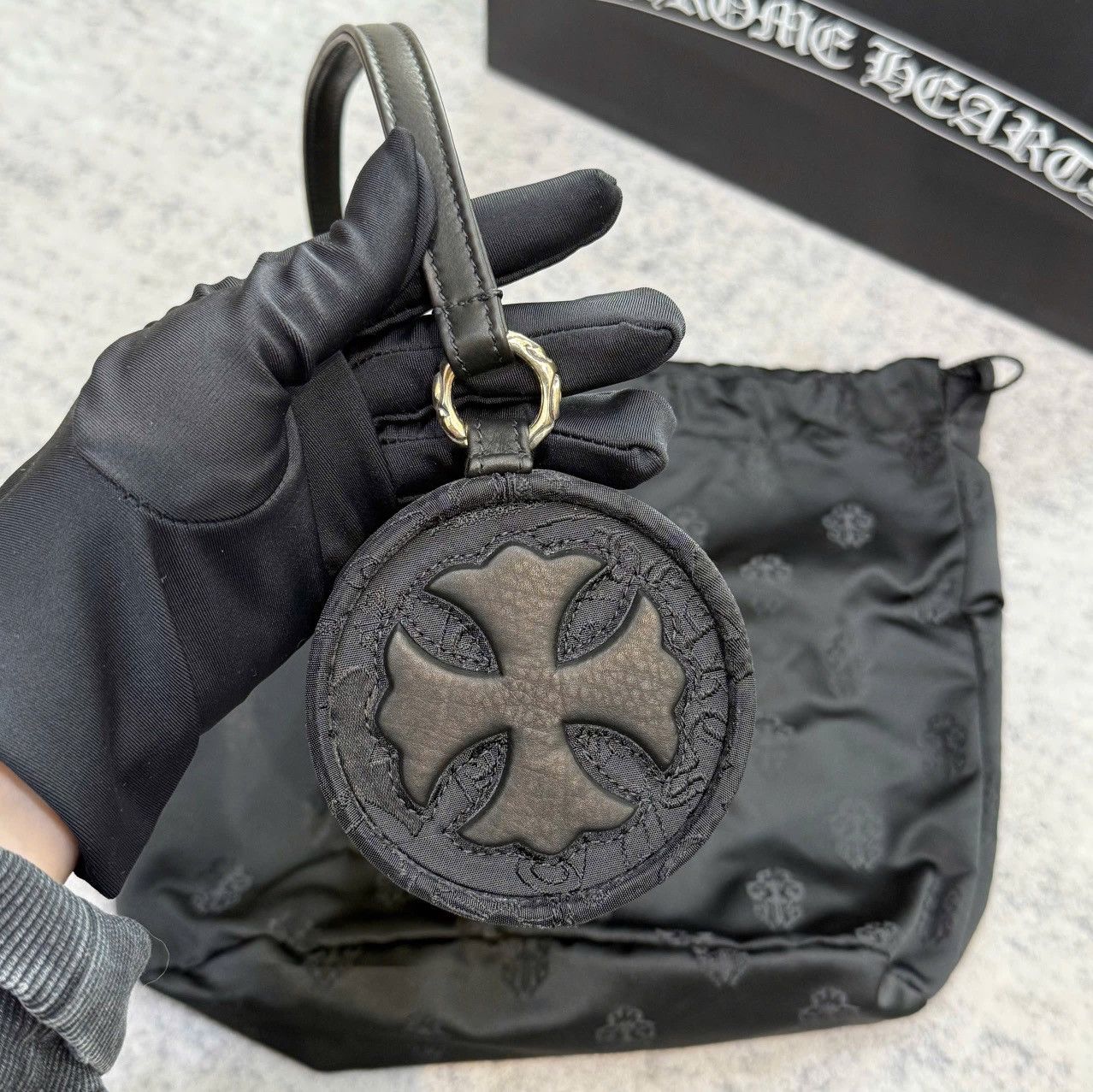 Chrome Hearts Grinds Motif Nylon bag black