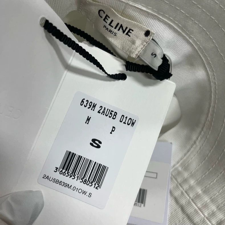 Celine Celine White Casual Logo Bucket Hat Size ONE SIZE - 6 Thumbnail