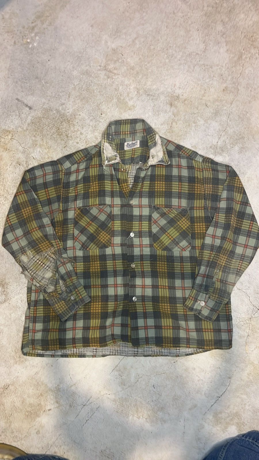 Vintage OG Collar Repaired Flannel | Grailed