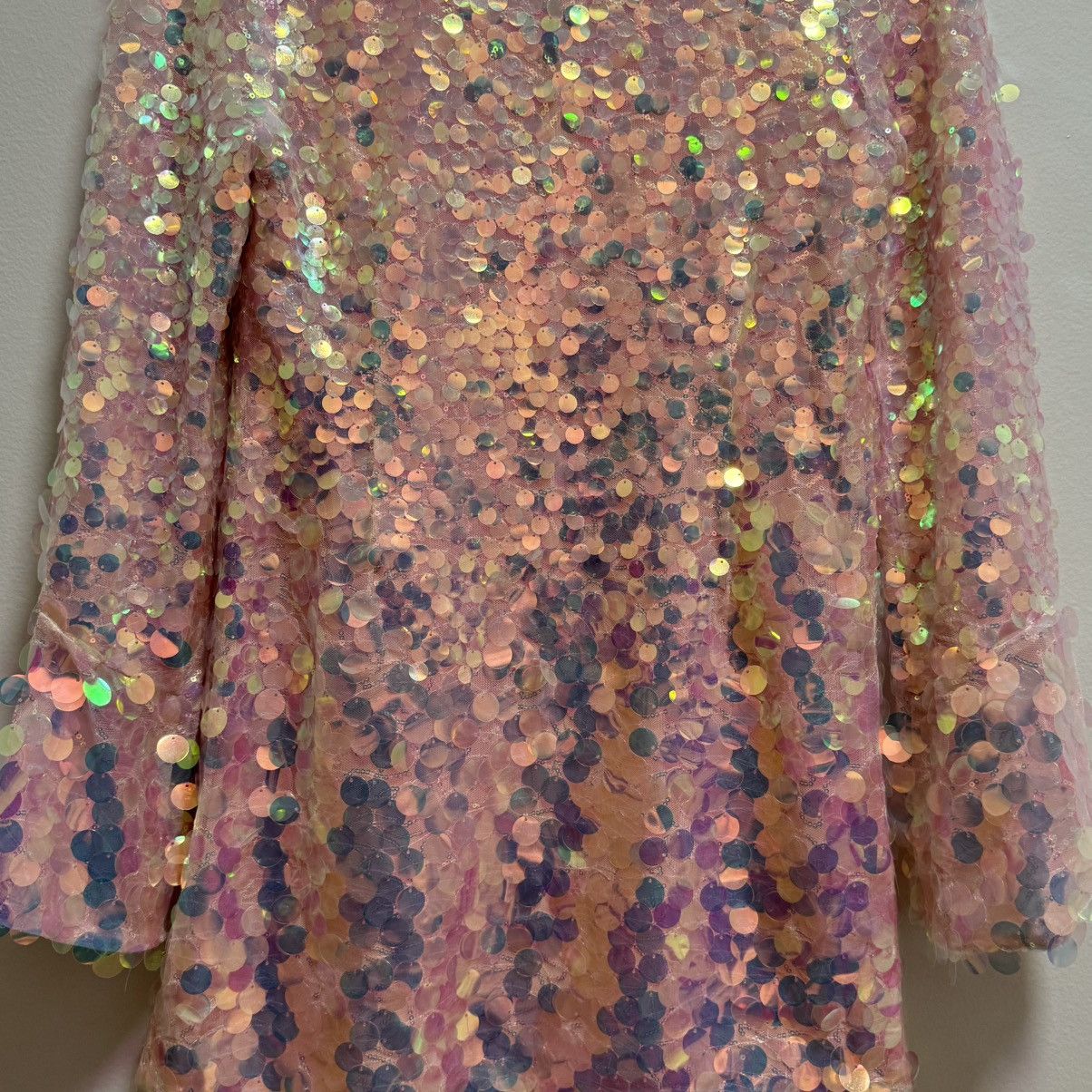 LoveShackFancy NWT Loveshackfancy pink iridescent sequin pailette dress Size M / US 6-8 / IT 42-44 - 12 Thumbnail