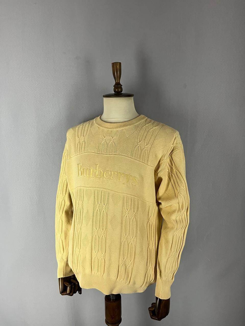 Burberry Burberry Vintage Sweater Yellow Rare Size US XL / EU 56 / 4 - 1 Thumbnail
