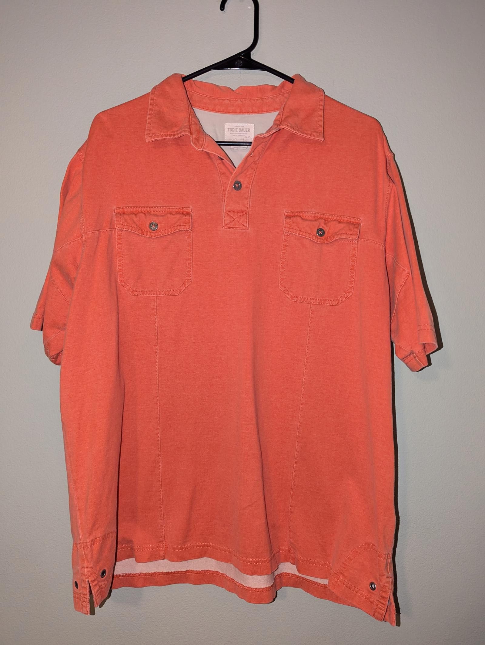Eddie Bauer Eddie Bauer Vintage Short Sleeve Polo Shirt Large Orange Size US L / EU 52-54 / 3 - 1 Thumbnail