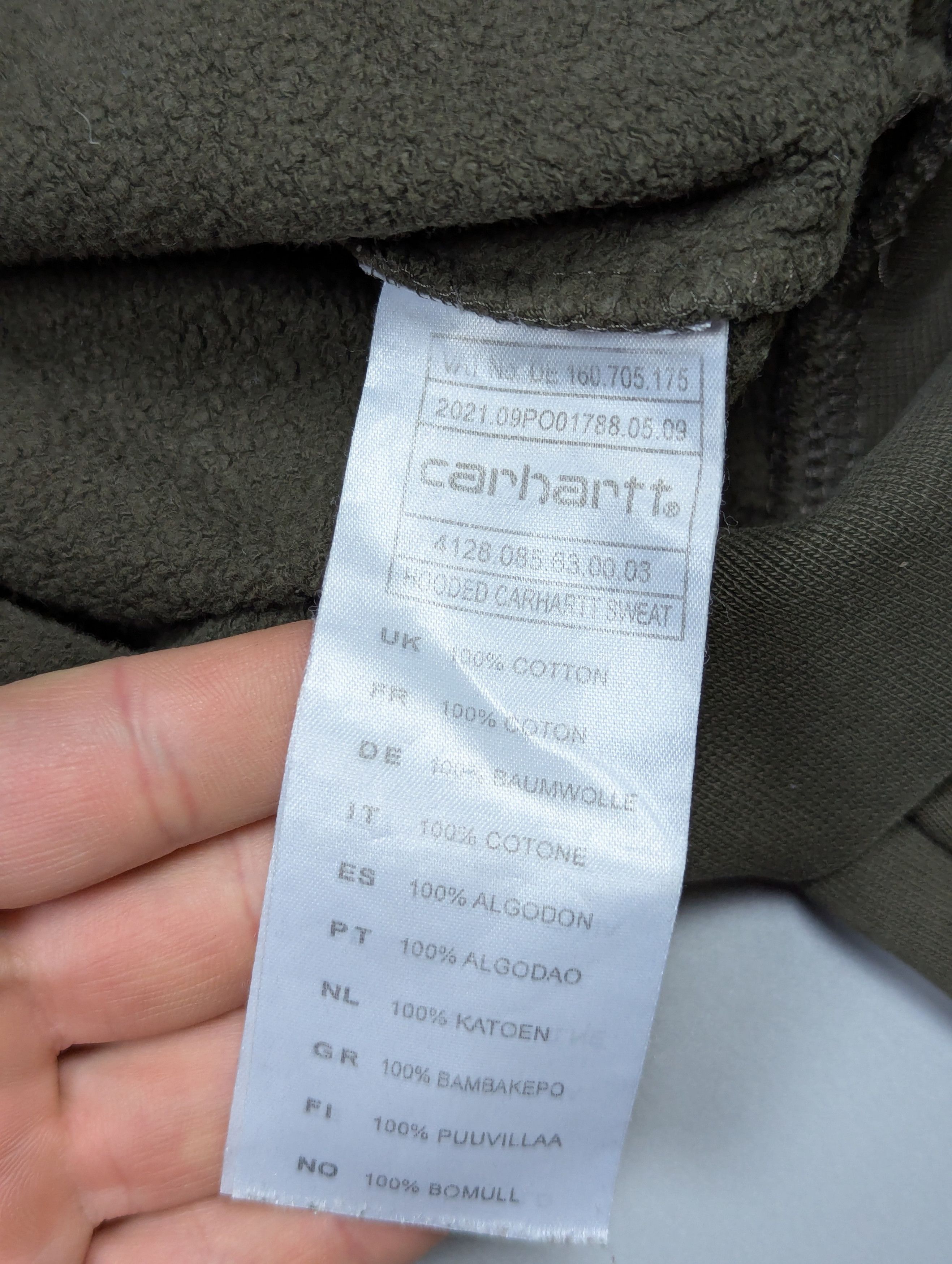 Carhartt Carhartt WIP VTG Men’s Insulated Khaki Hoodie Size M Size US M / EU 48-50 / 2 - 11 Thumbnail