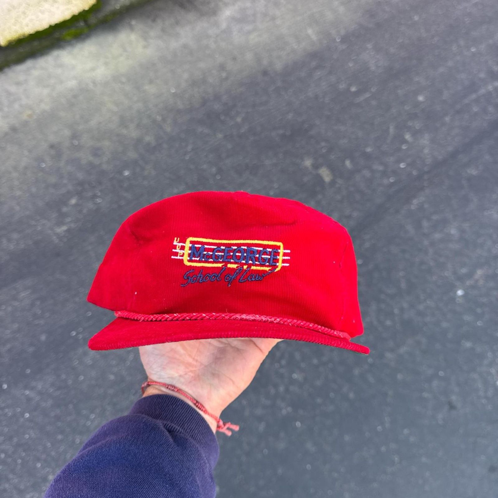 Vintage Vintage 90s McGeorge Red Corduroy Rope Snapback Size ONE SIZE - 1 Thumbnail