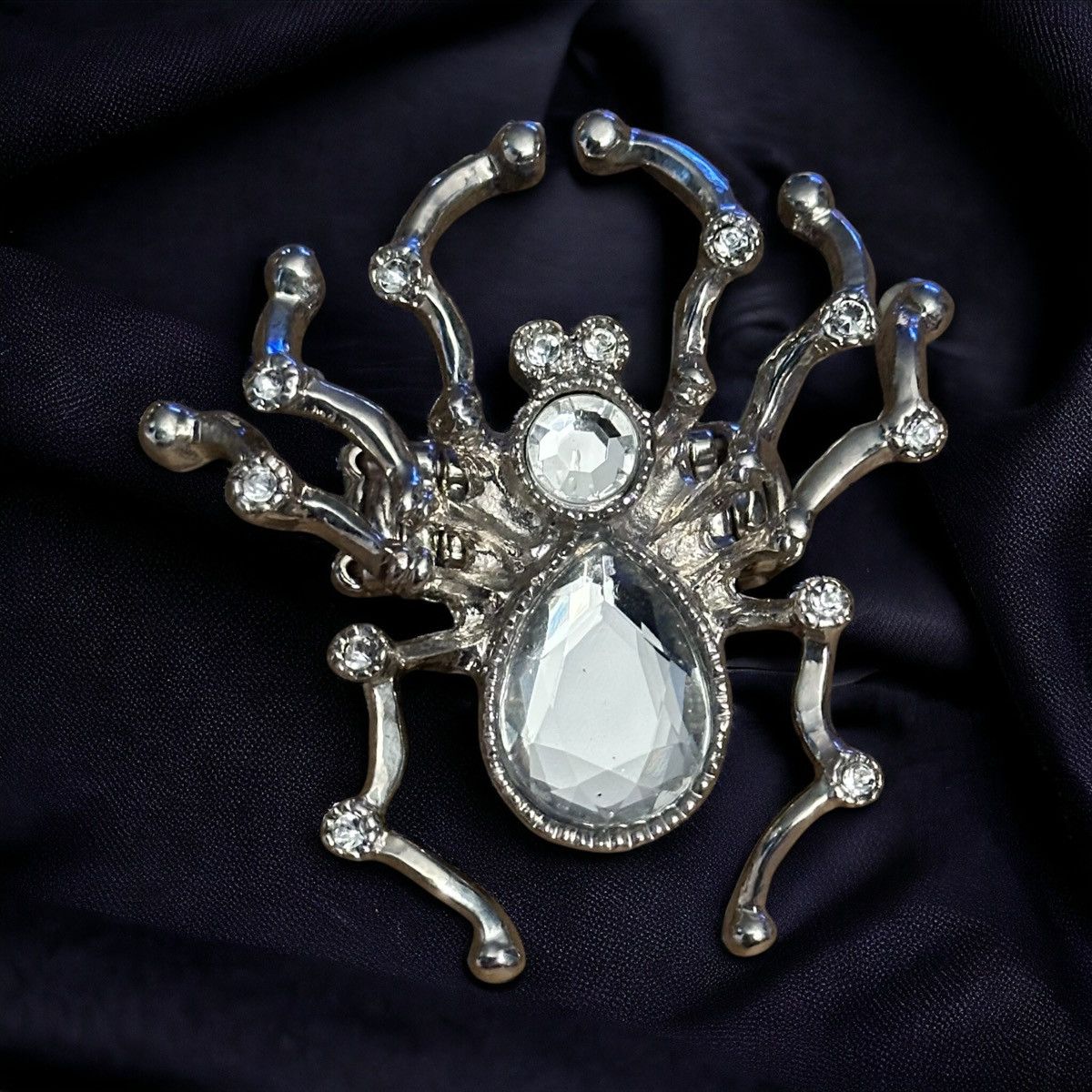 Other Silver tone rhinestone spider stretch ring Size ONE SIZE - 1 Thumbnail