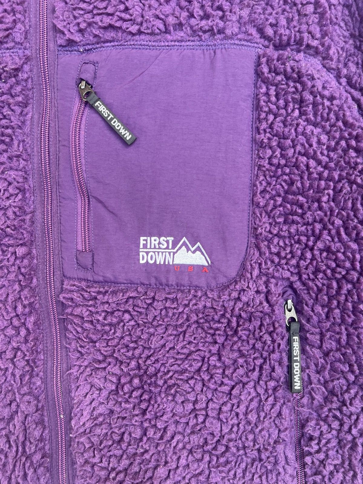 Japanese Brand × Vintage First Down Purple Sherpa Fleece Jacket - Japan Outdoor Style Size US L / EU 52-54 / 3 - 6 Thumbnail