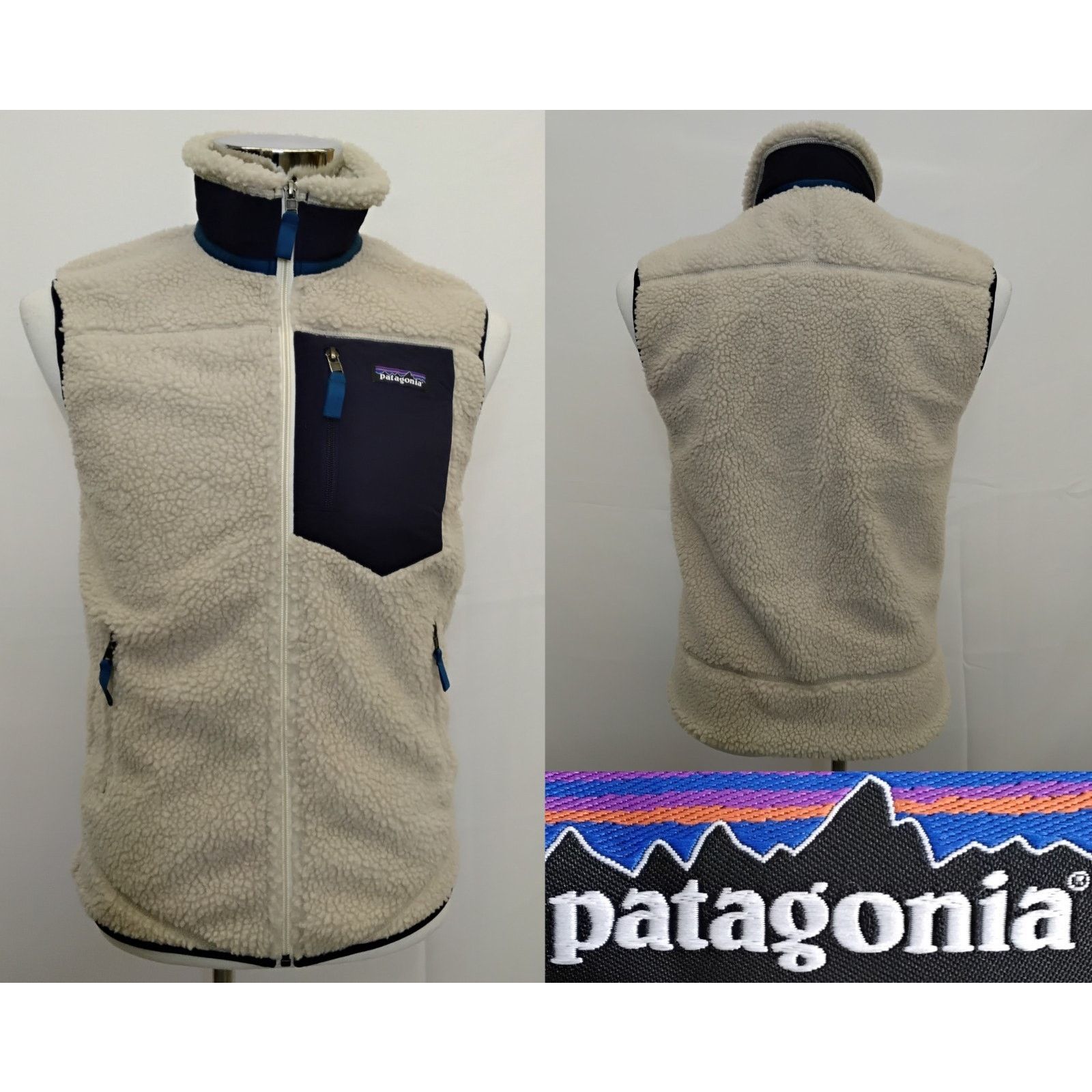 Patagonia Patagonia Deep Pile Vest Men's S Oatmeal/Blue Full Zip Size US S / EU 44-46 / 1 - 1 Thumbnail