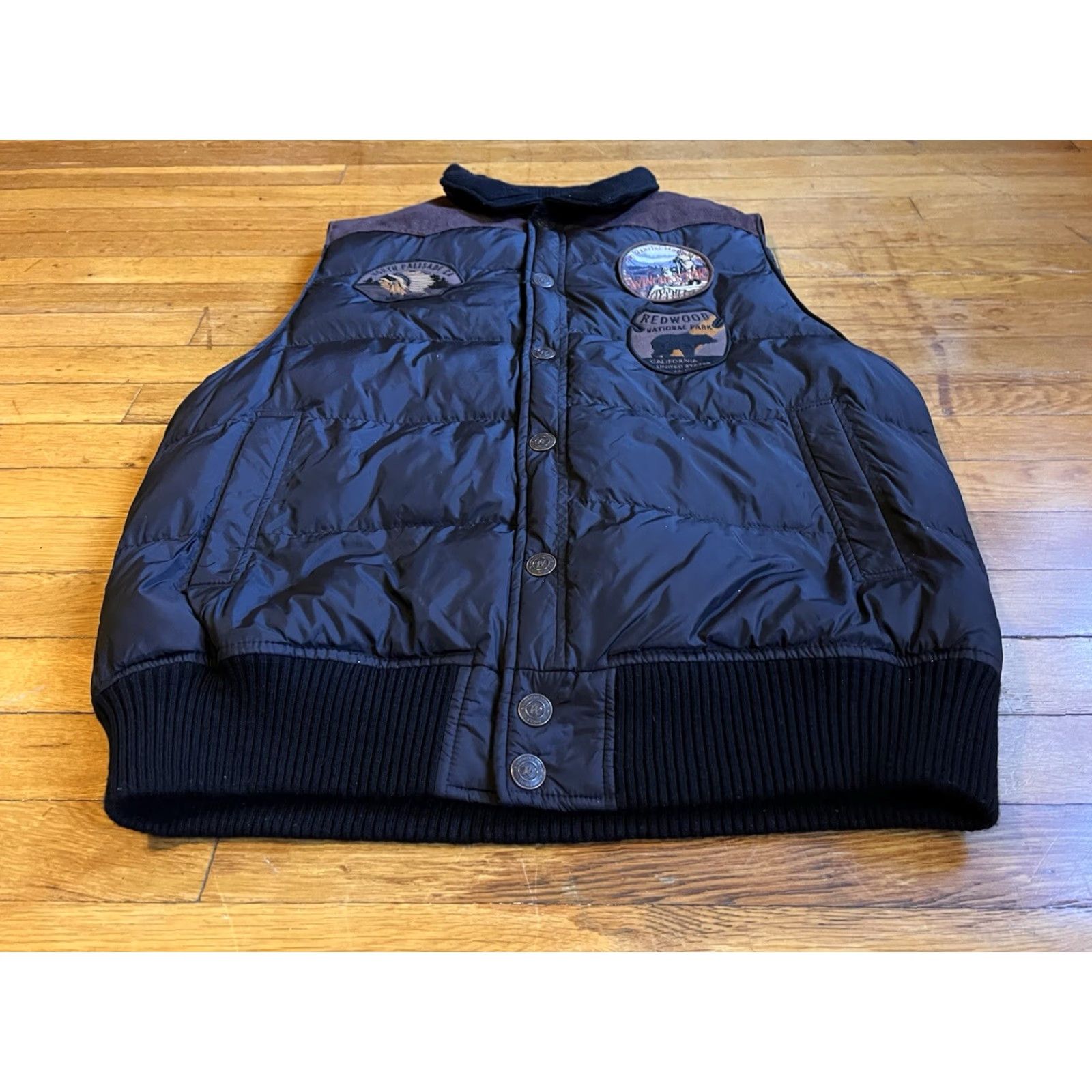 Vintage Winchester The American Legend Patch Puffer Vest Mens XL Black Quilted Vest Size US XL / EU 56 / 4 - 2 Thumbnail