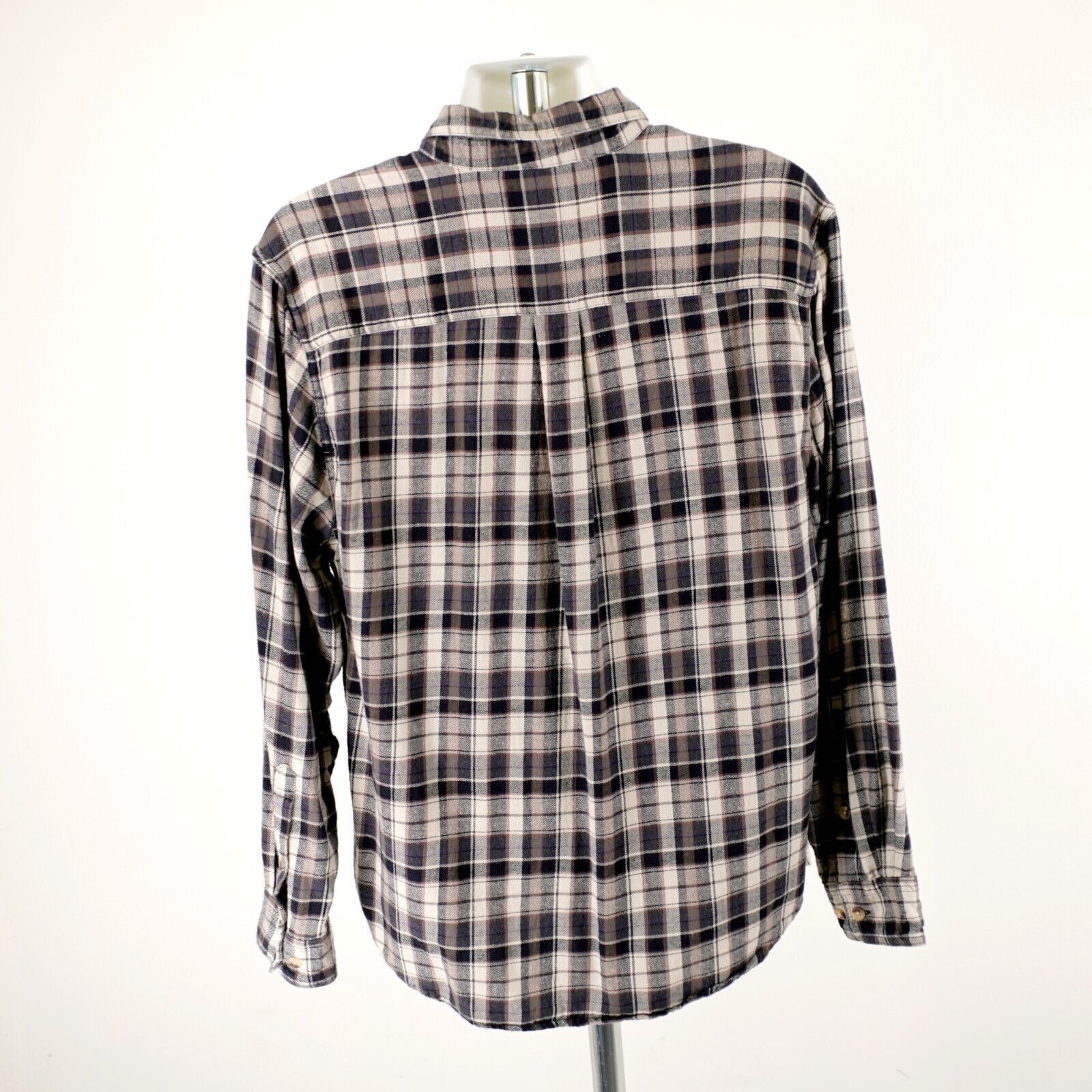 Woolrich Woolen Mills Woolrich Plaid Blue Tan Large Flannel Cotton Button Down Lon Size US L / EU 52-54 / 3 - 6 Thumbnail
