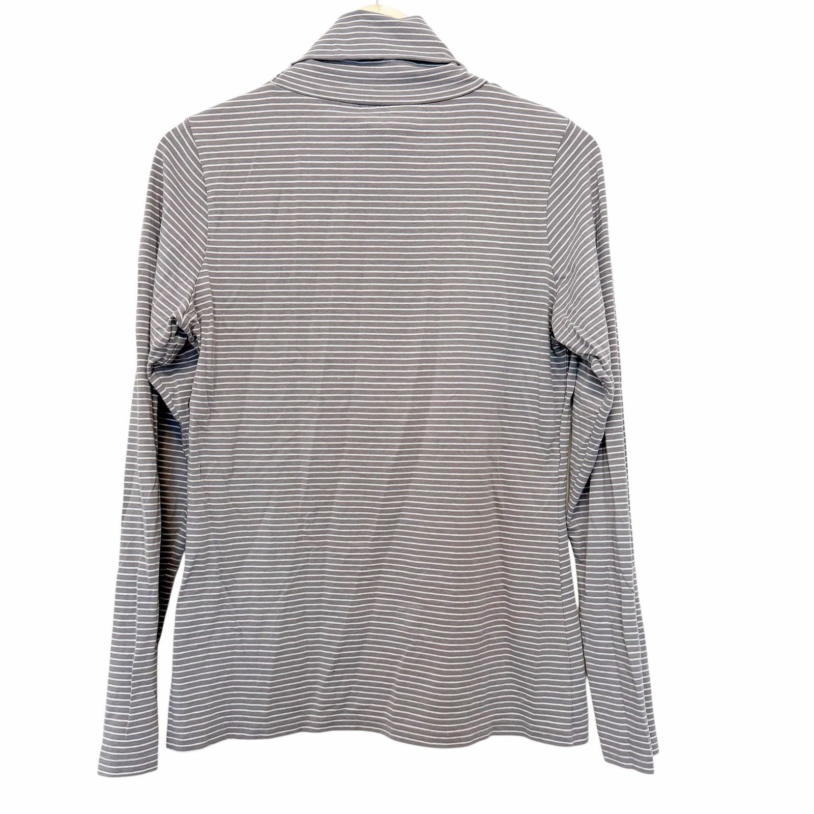 Other Garnet Hill Gray White Striped Turtleneck Sz M Size M / US 6-8 / IT 42-44 - 4 Thumbnail
