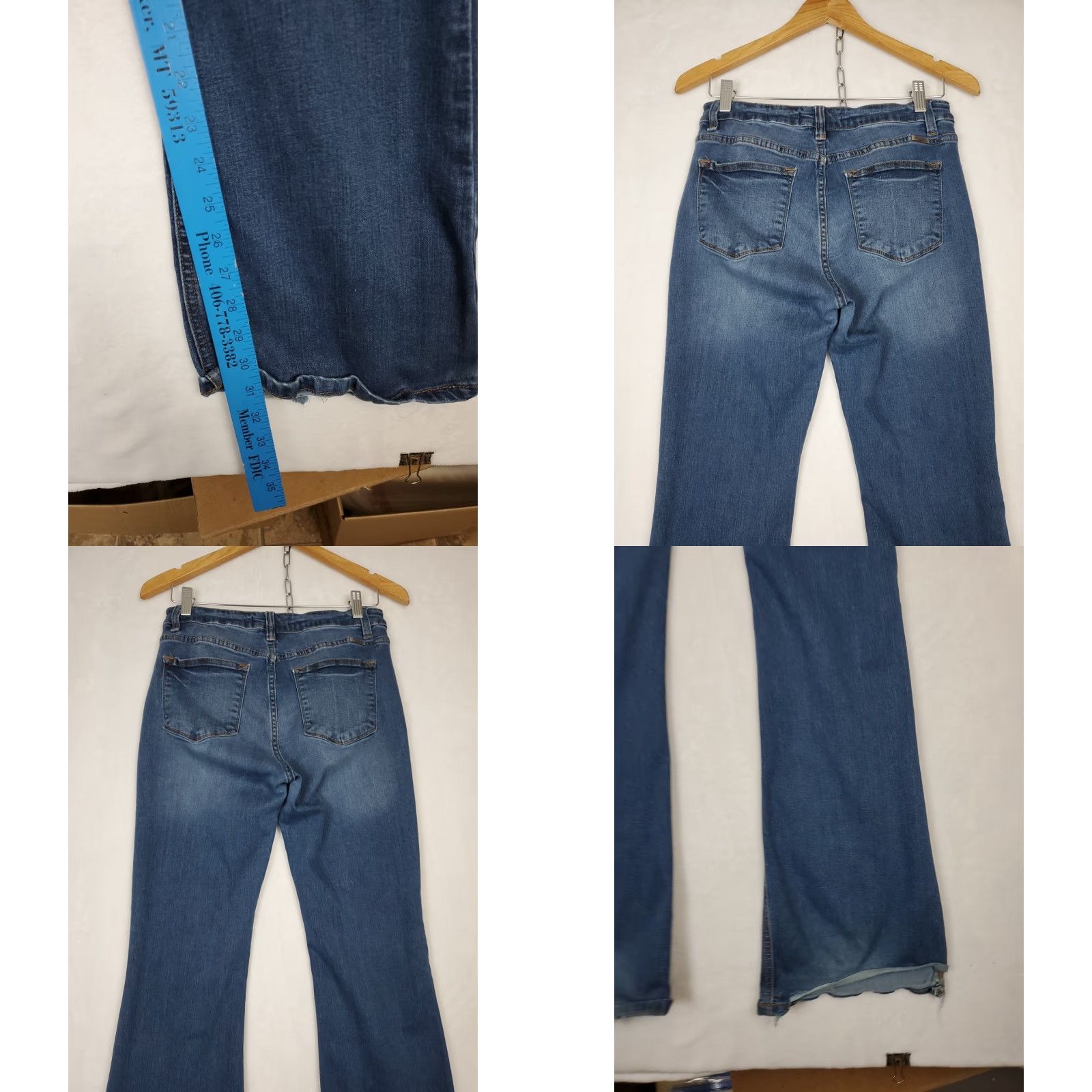 Vintage VINTAGE KanCan Bootcut Jeans Dark Wash High Rise Womens Sz 28 5-Pocket Distressed Stretch Blue Jeans 90s Bohemian City Womens Size 28" / US 6 / IT 42 - 8 Thumbnail