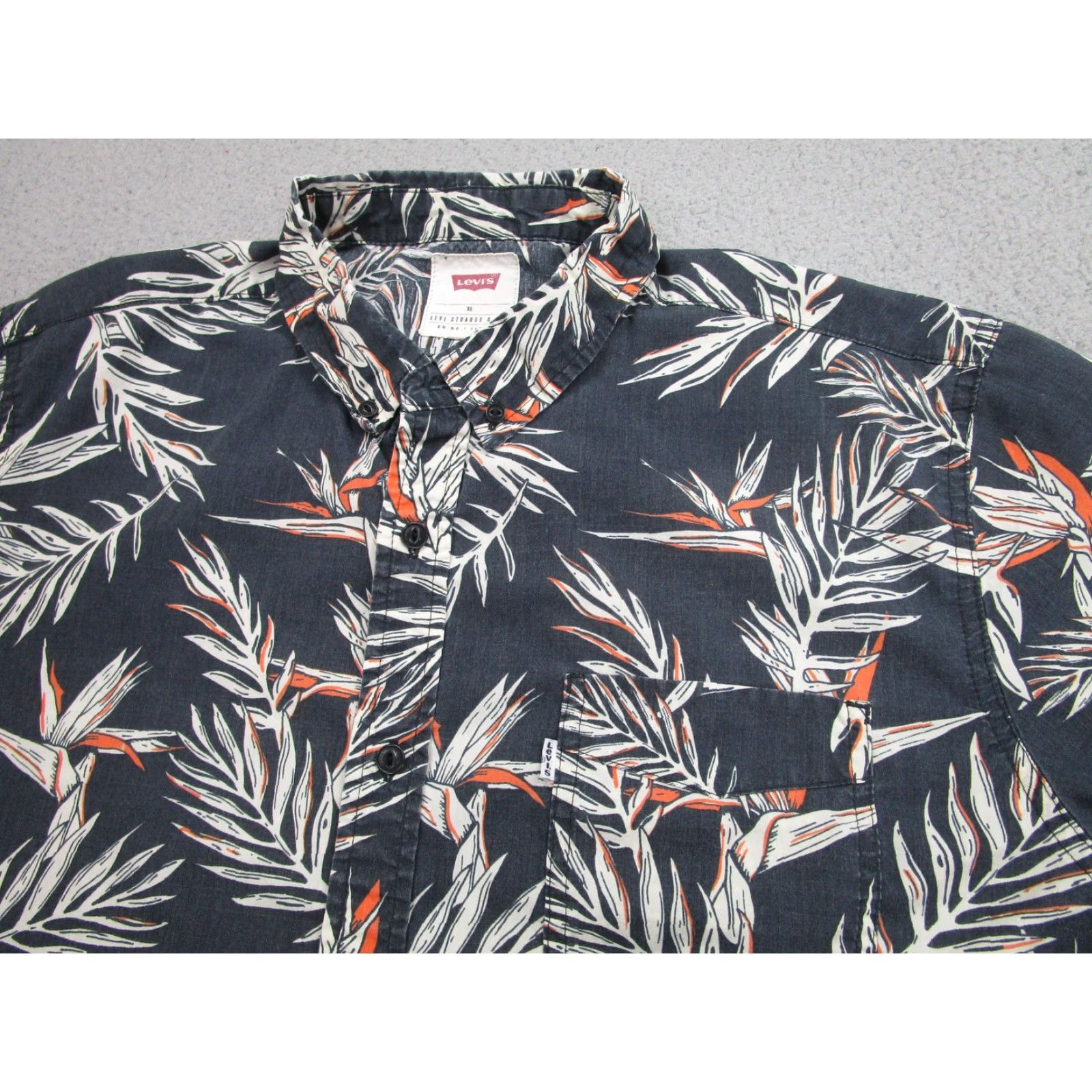 Levi's VINTAGE Levis Shirt Mens XL Blue Hawaiian Tropical Floral Birds Paradise Button Front Size US XL / EU 56 / 4 - 3 Thumbnail
