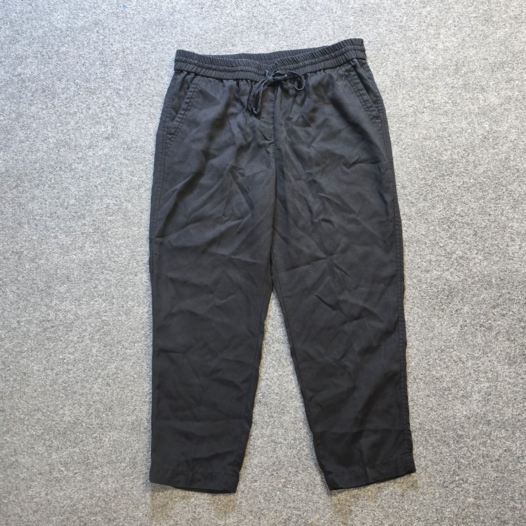 Talbots Talbots Pants Womens 10P Black Tencel Cropped Capri Elastic Waist Casual Denim? Size 32" / US 10 / IT 46 - 2 Thumbnail