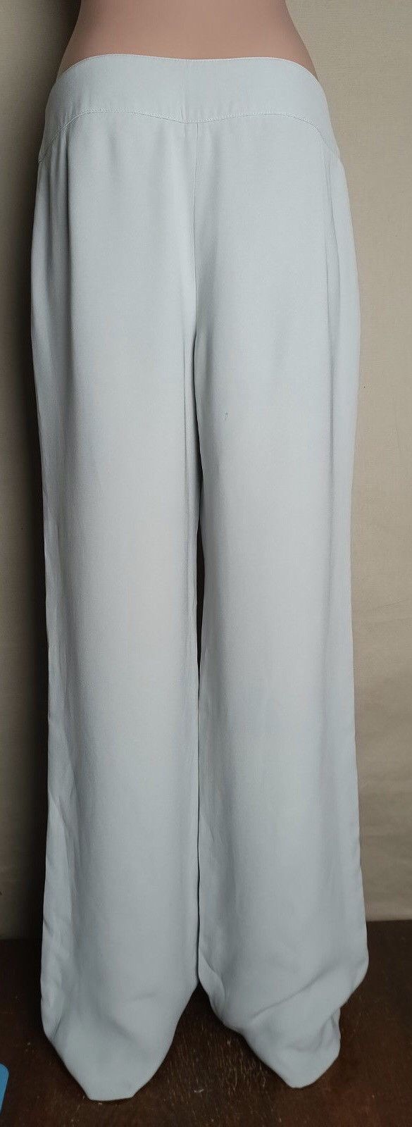 Armani Collezioni × Giorgio Armani Armani Collezioni Silk Wide Womens Pants Light Grey EU 42 Size 28" / US 6 / IT 42 - 4 Thumbnail