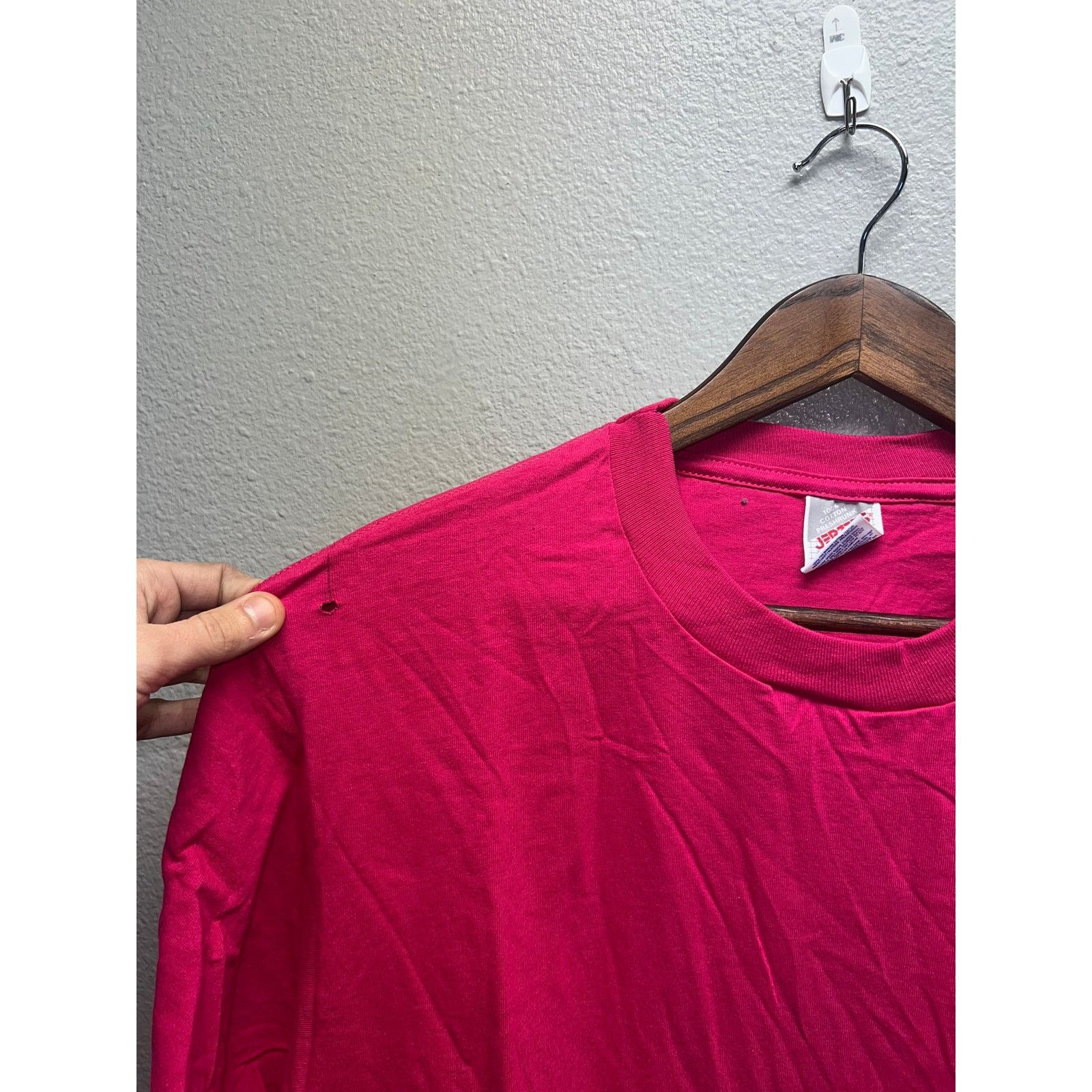 Jerzees 90s Vintage Jerzees Pink Blank Short Sleeve Shirt USA Made L Size US L / EU 52-54 / 3 - 7 Thumbnail