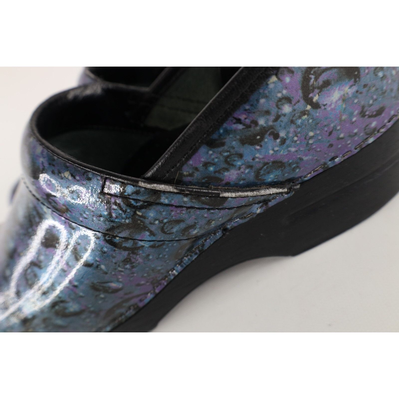 Dansko Dansko Distressed Patent Leather Slip On Clogs Mules Shoes Size US 10.5 / IT 40.5 - 4 Thumbnail
