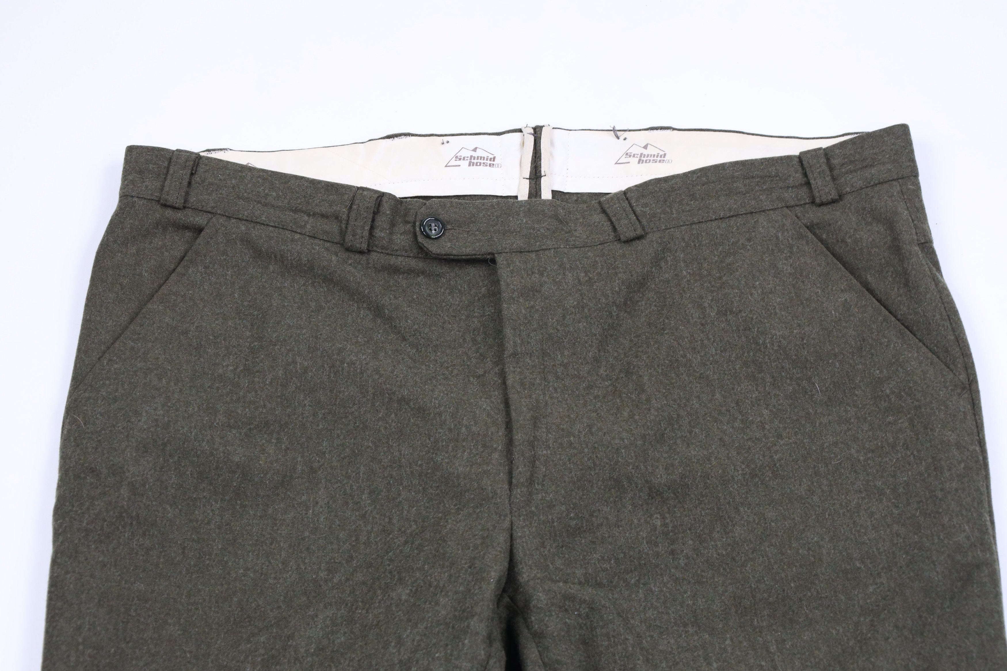 Vintage Vintage 70s Streetwear Wool Wide Leg Chino Pants Green Size US 42 / EU 58 - 2 Thumbnail
