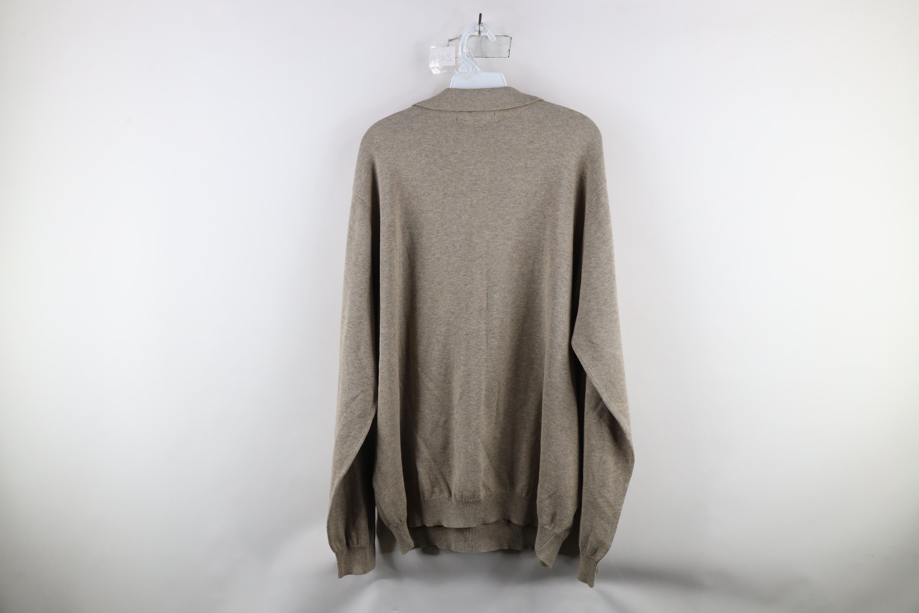 Vintage Vintage 90s Streetwear Collared Pullover Oatmeal Brown Size US XL / EU 56 / 4 - 5 Thumbnail